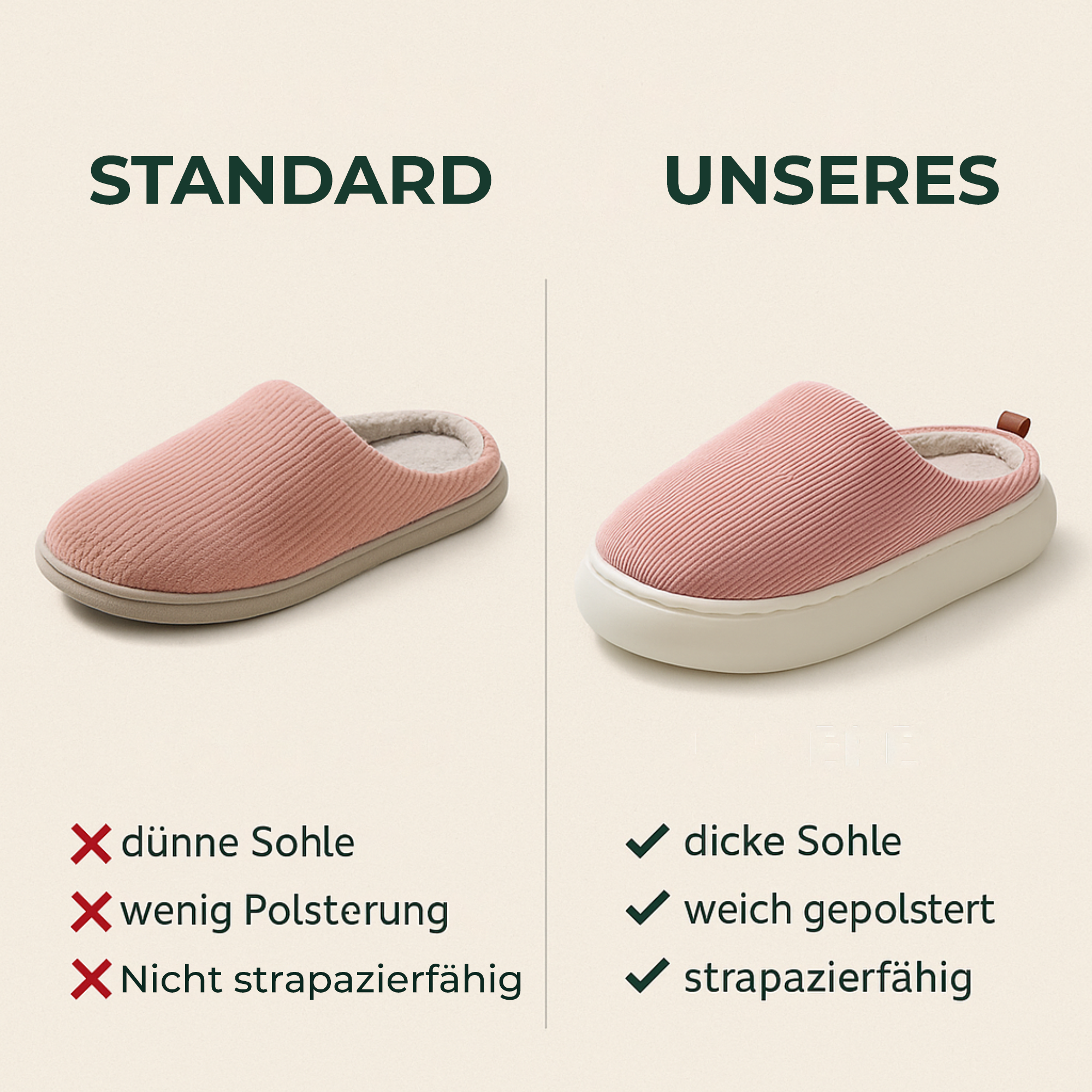 OrthoSlip – orthopädische Hausschuhe | rutschfest & gefüttert atmungsaktiv | Fußkomfort für Zuhause