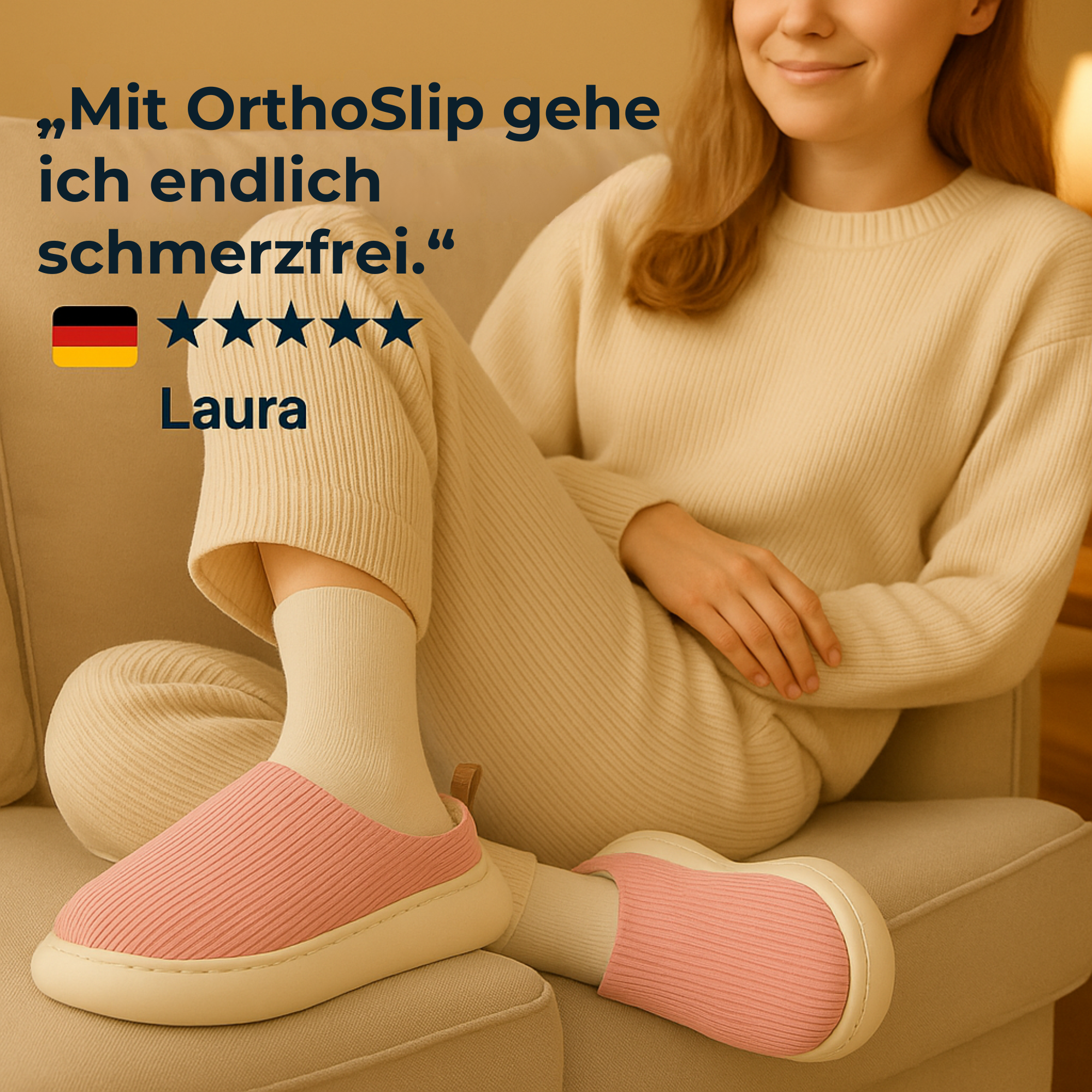 OrthoSlip – orthopädische Hausschuhe | rutschfest & gefüttert atmungsaktiv | Fußkomfort für Zuhause