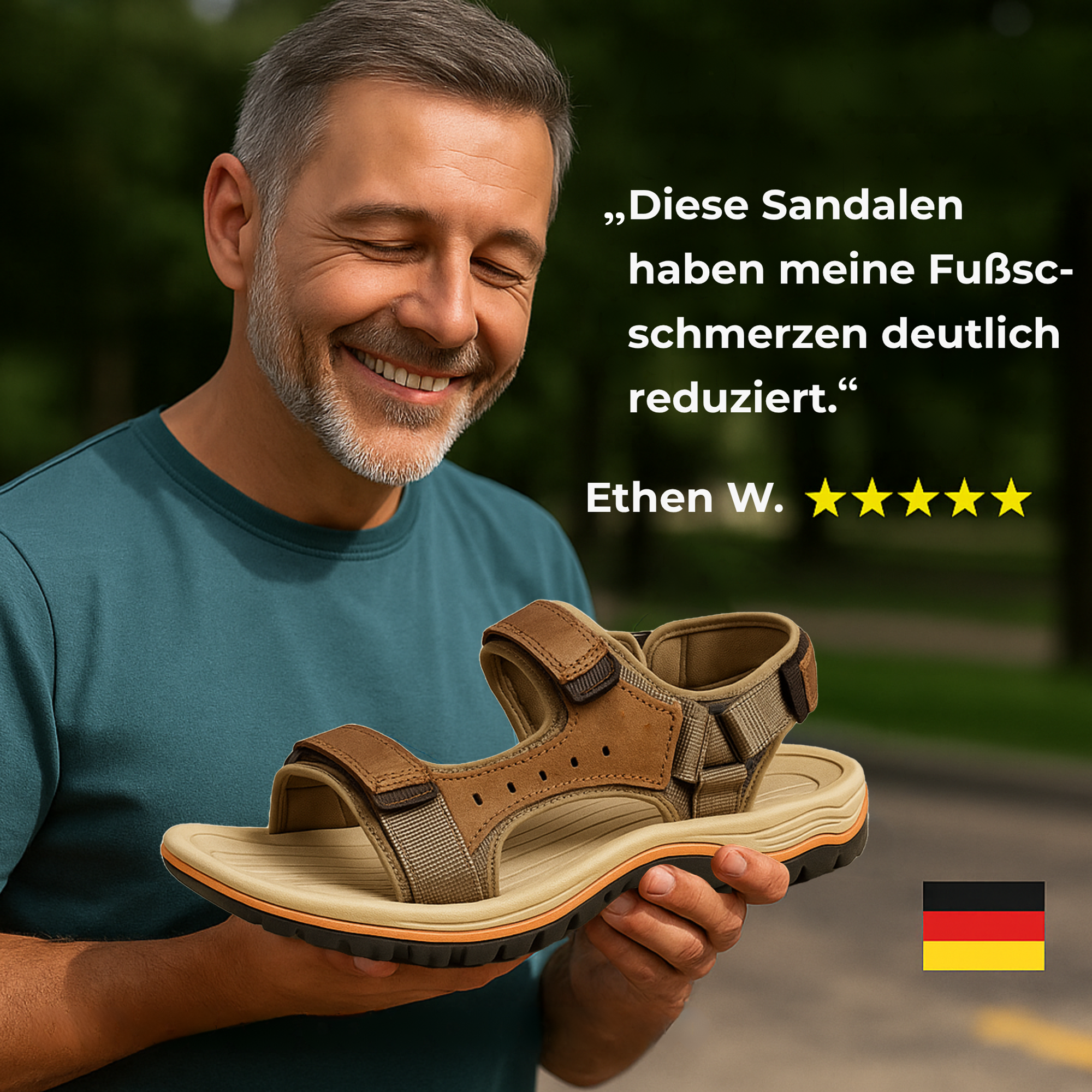 OrthoEase – Schmerzlindernde Sandalen | Extra Dämpfung rutschfeste Sohle | Alltag & Fußgesundheit