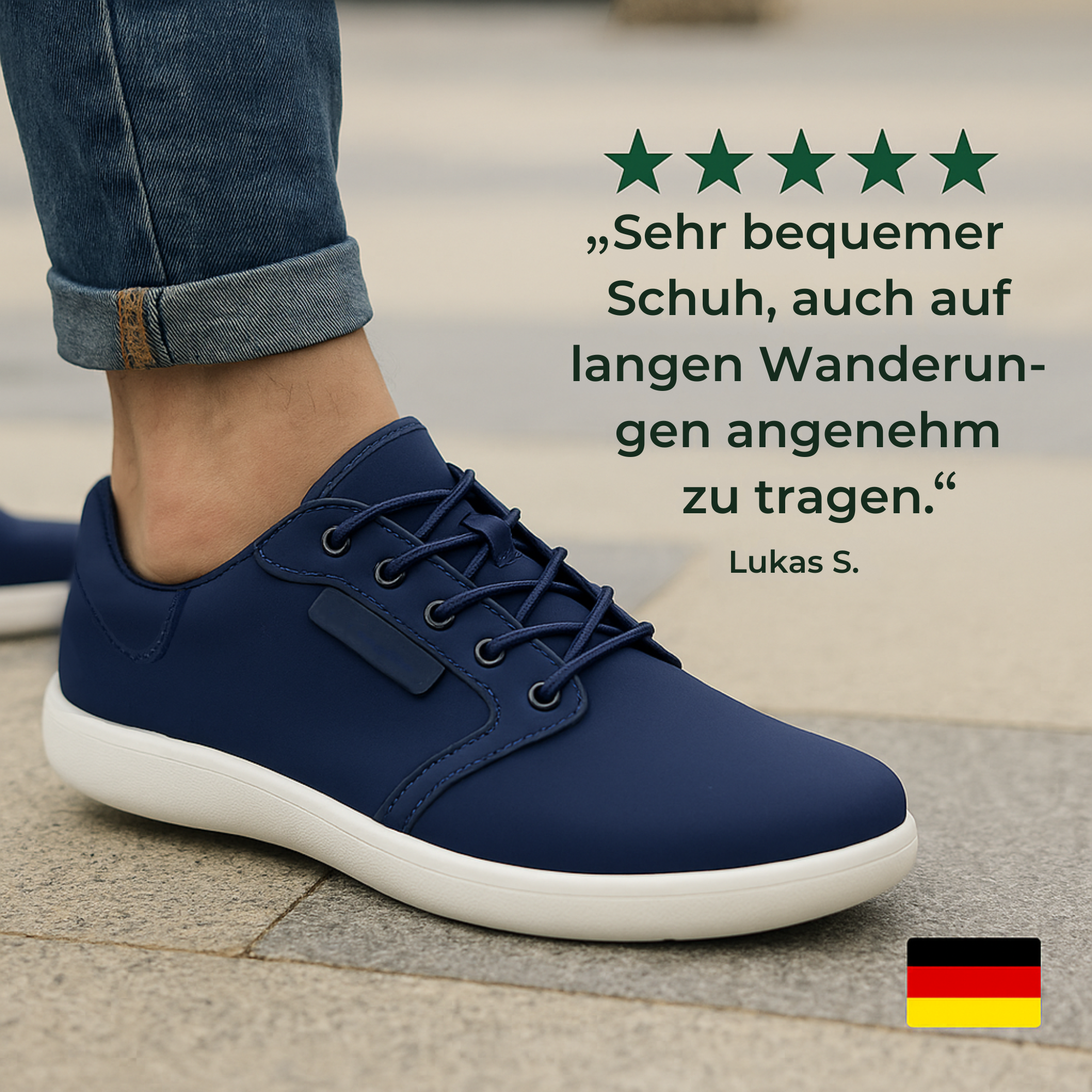 OrthoSneak – Orthopädische Barfuß Sneaker | Breite Zehenbox & flexible Sohle | Komfort für Damen & Herren