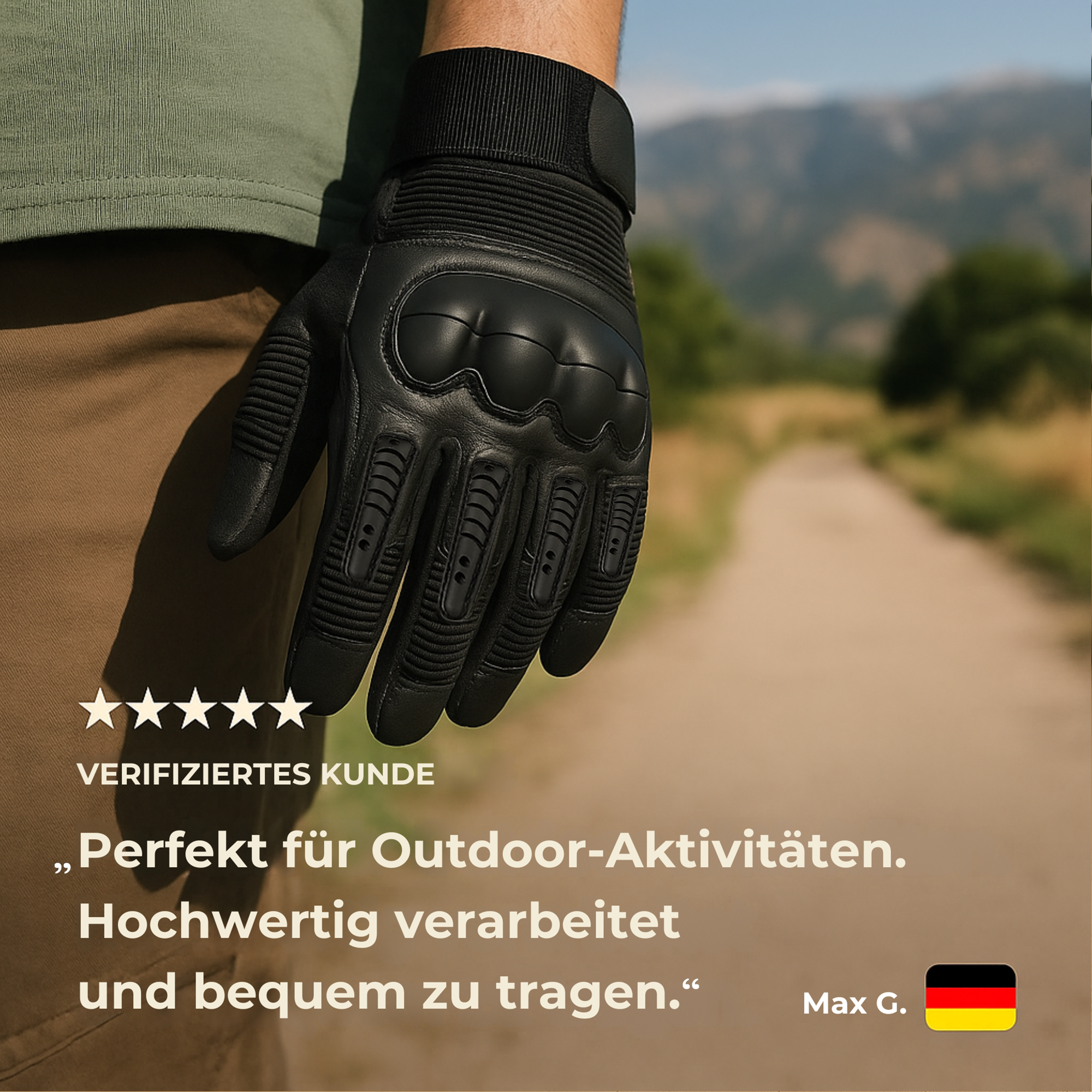 SafeGrip Natur – Outdoor Handschuhe | rutschfest Knöchelschutz | atmungsaktiv & Touchscreen‑fähig | Handwerk, Motorrad, Outdoor