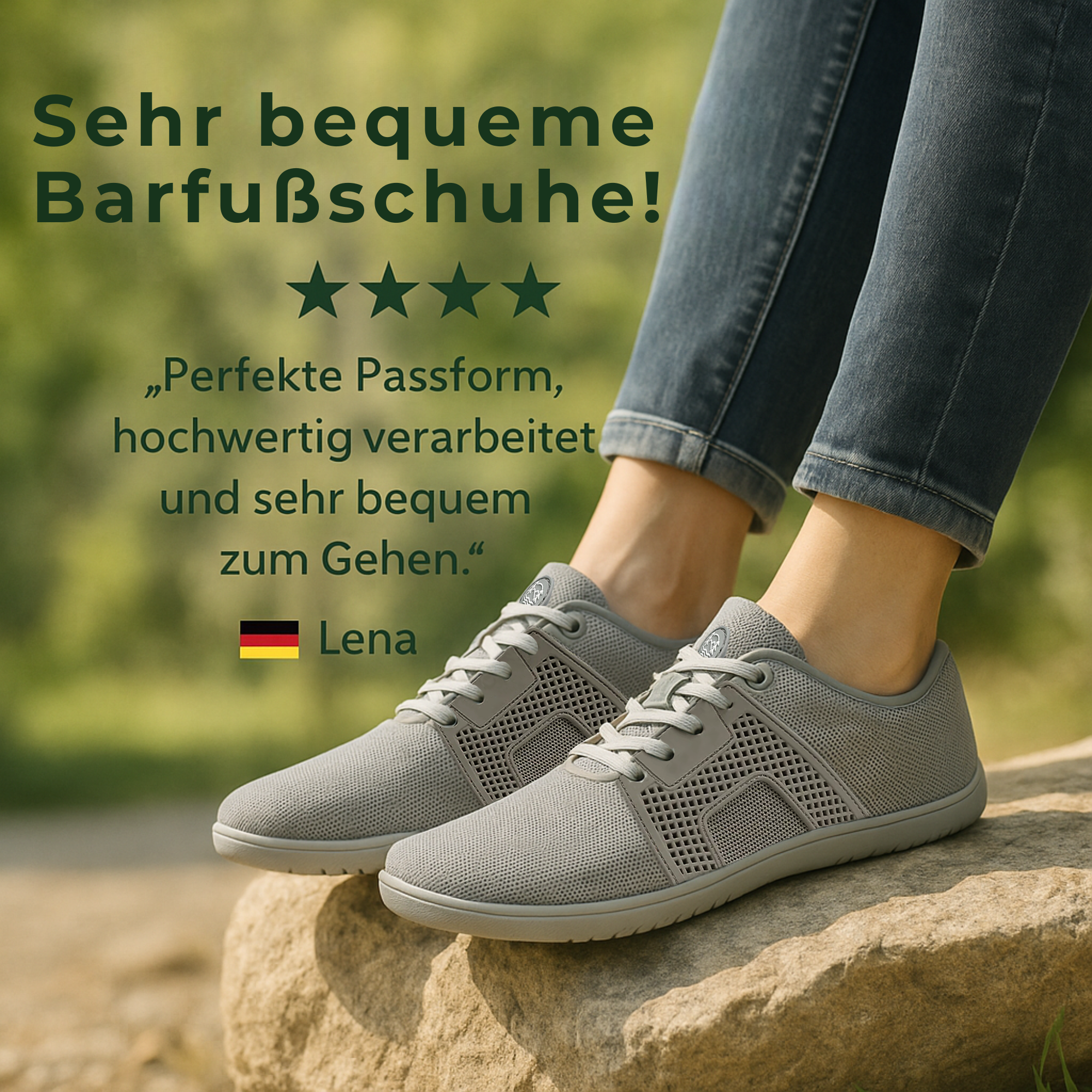 BareStep – Barfuß Sneaker | Gelenkentlastung Orthopädiesohle rutschfest | Alltag & Büro Unisex