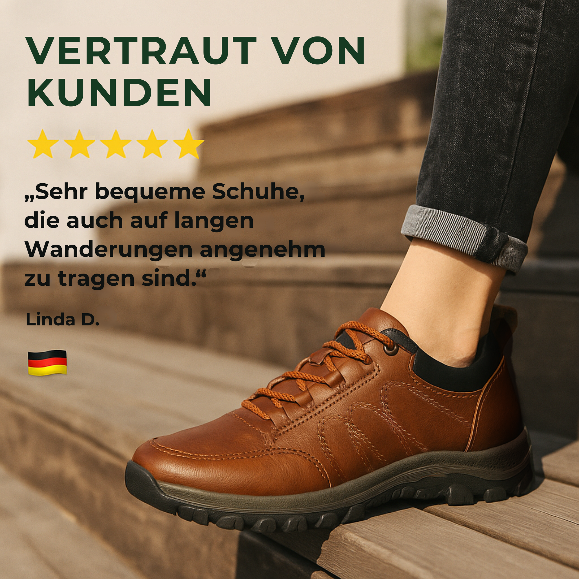 OrthoBalance – Orthopädischer Herrenschuh gegen Fußschmerzen | Ergonomisches Design mit rutschfester Sohle | Alltag & Beruf