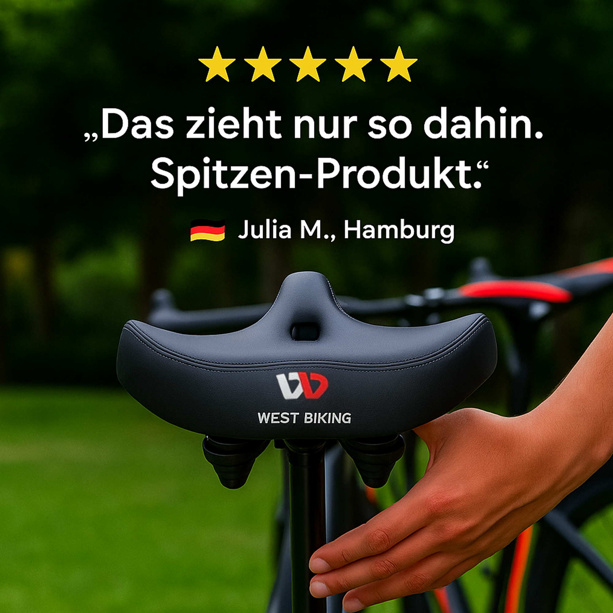 SitzMeister – Schmerzfreier Fahrradsattel Herren & Damen | Gepolstert & stoßdämpfend | Für Citybike & Heimtrainer
