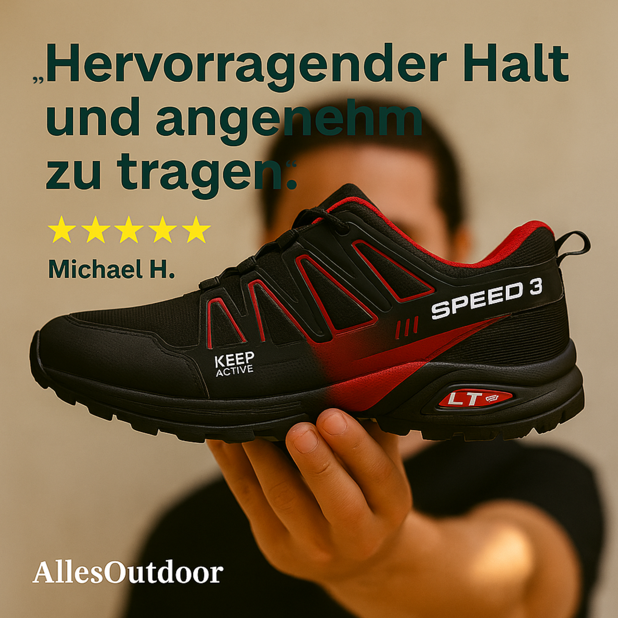 KRONOX – Schmerzlindernder Wanderschuh Herren | Ergonomisch & Federleicht – Rutschfest & Atmungsaktiv | Für Alltag & Outdoor Abenteuer