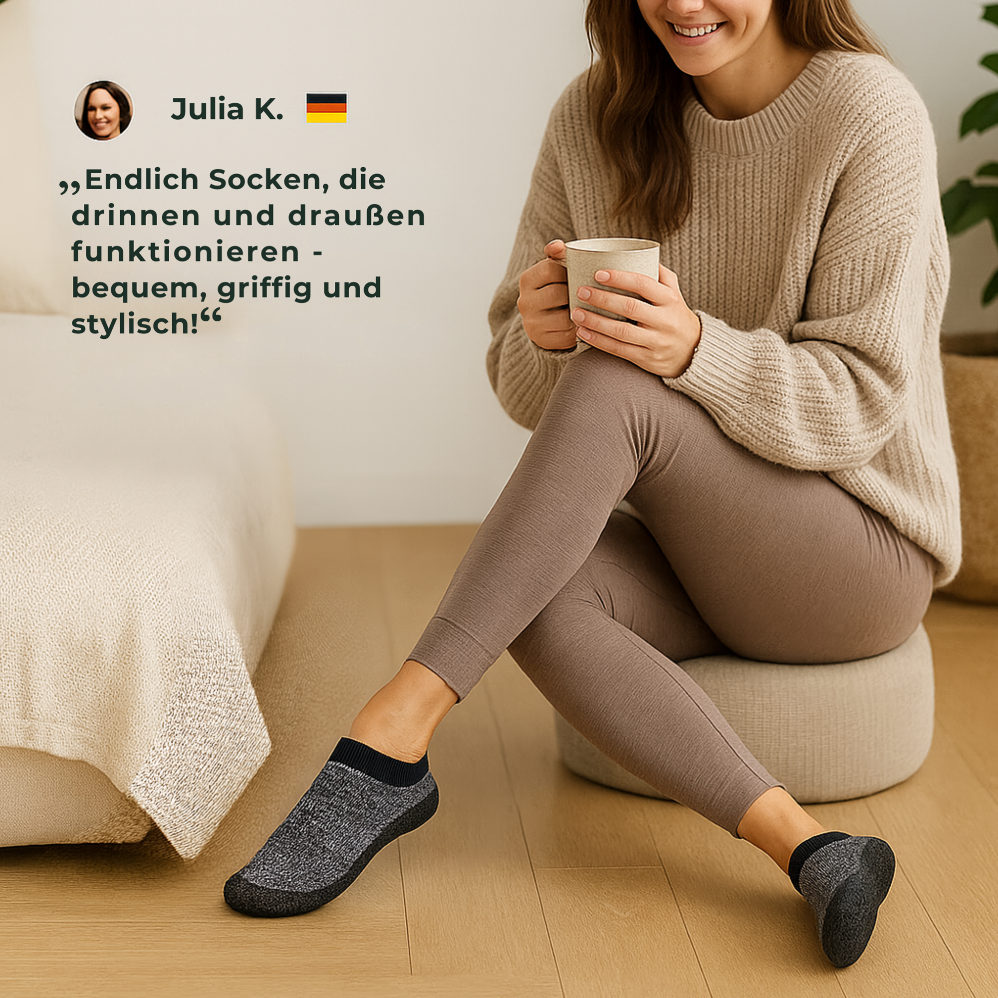 SockEase – Sockenschuhe Barfußgefühl | rutschfest atmungsaktiv | Alltag Reisen Fußkomfort