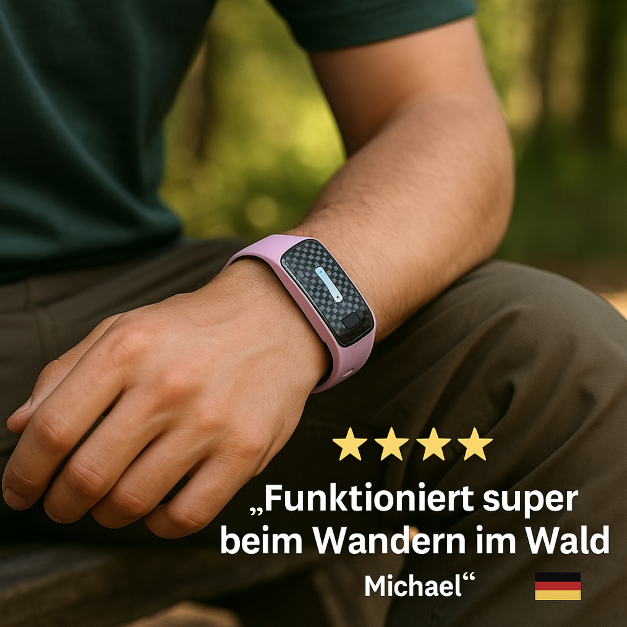 BuzzGuard – Mückenschutz Armband Ultraschall | Wiederaufladbar & Chemiefrei | Für Camping, Kinder & Outdoor