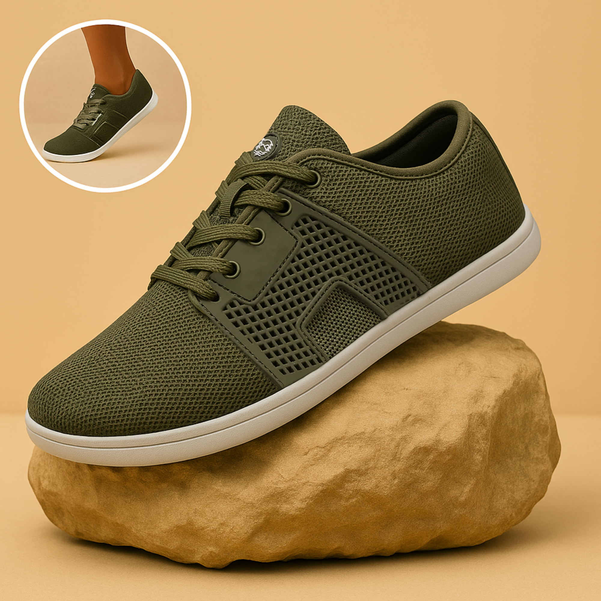 BareStep – Barfuß Sneaker | Gelenkentlastung Orthopädiesohle rutschfest | Alltag & Büro Unisex