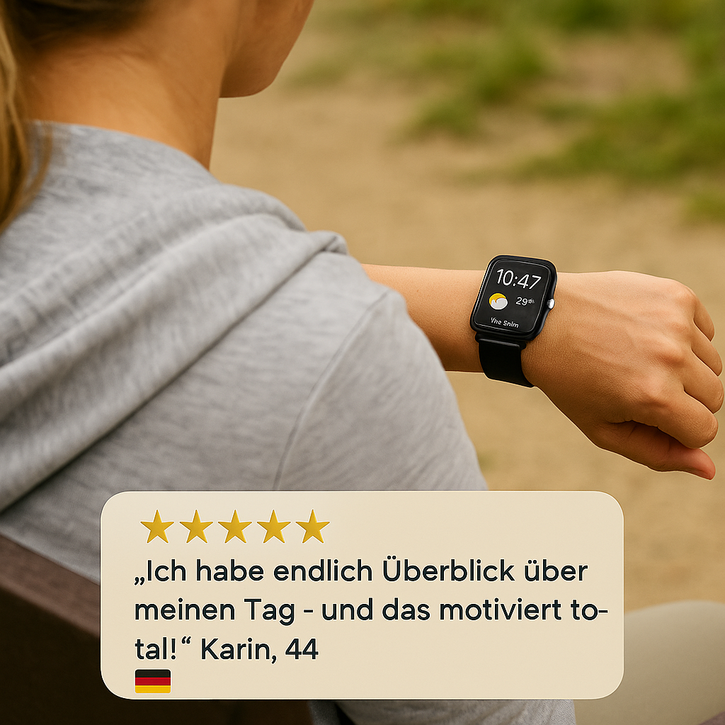 FitKontrol – Gesundheits-Smartwatch | Schrittzähler Schlafüberwachung | Wasserdicht IP68 für Fitness & Alltag