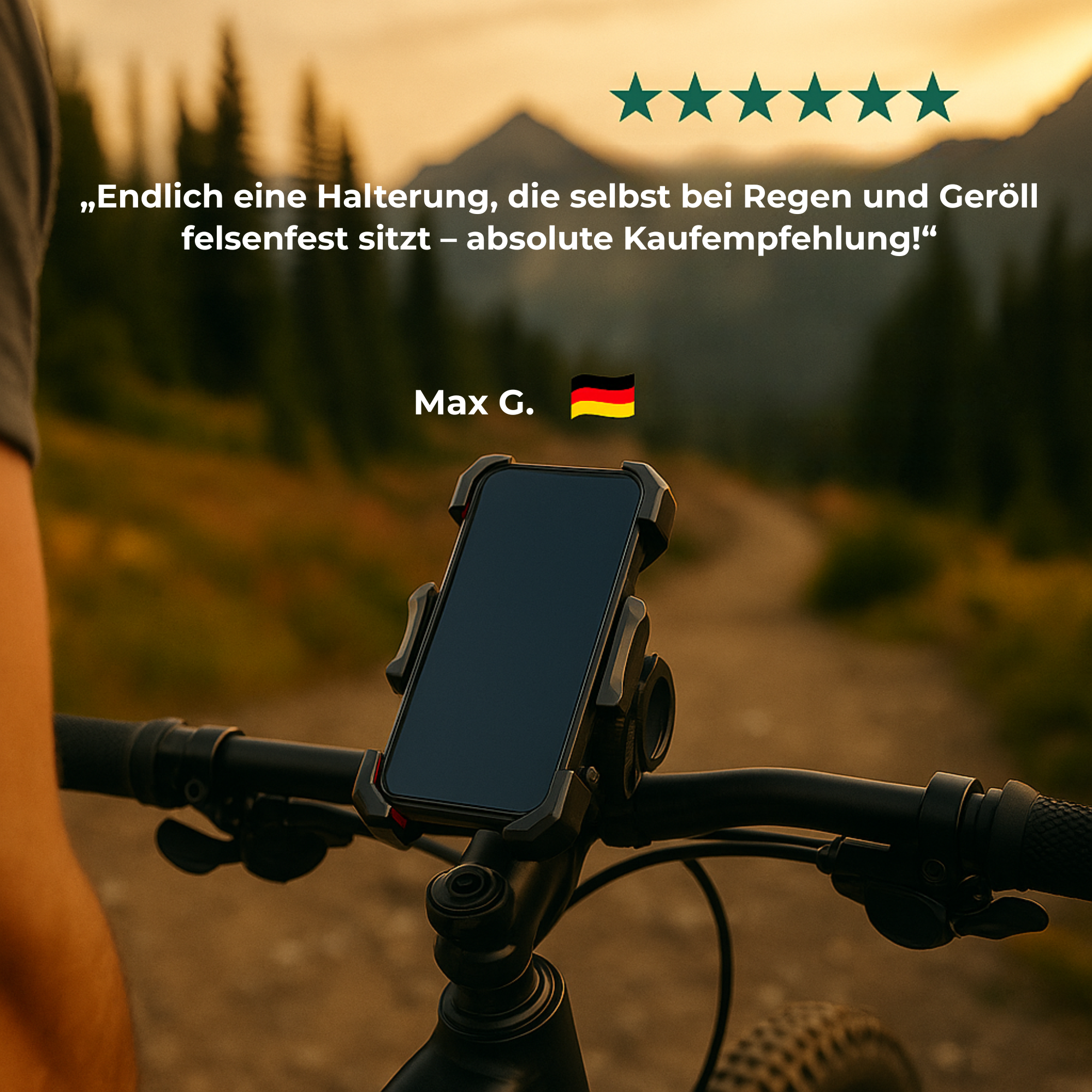 GripMount – Handyhalterung Fahrrad | 360° Drehung Rutschfest Stoßfest | Für Mountainbike & E-Bike Fahrer