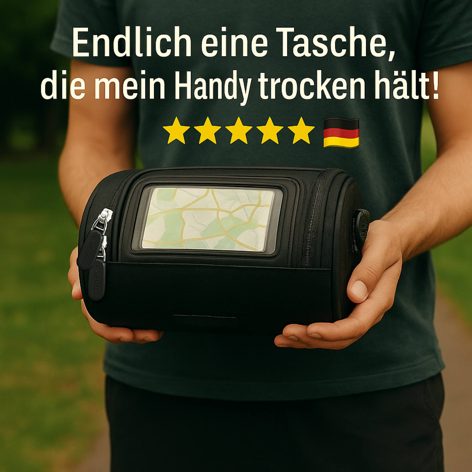 VeloTrail – Fahrradtasche mit Handyfach | Wasserdichtes Touchscreen-Nylon | Lenker- & Schultertasche für Pendler & E-Bike Nutzer