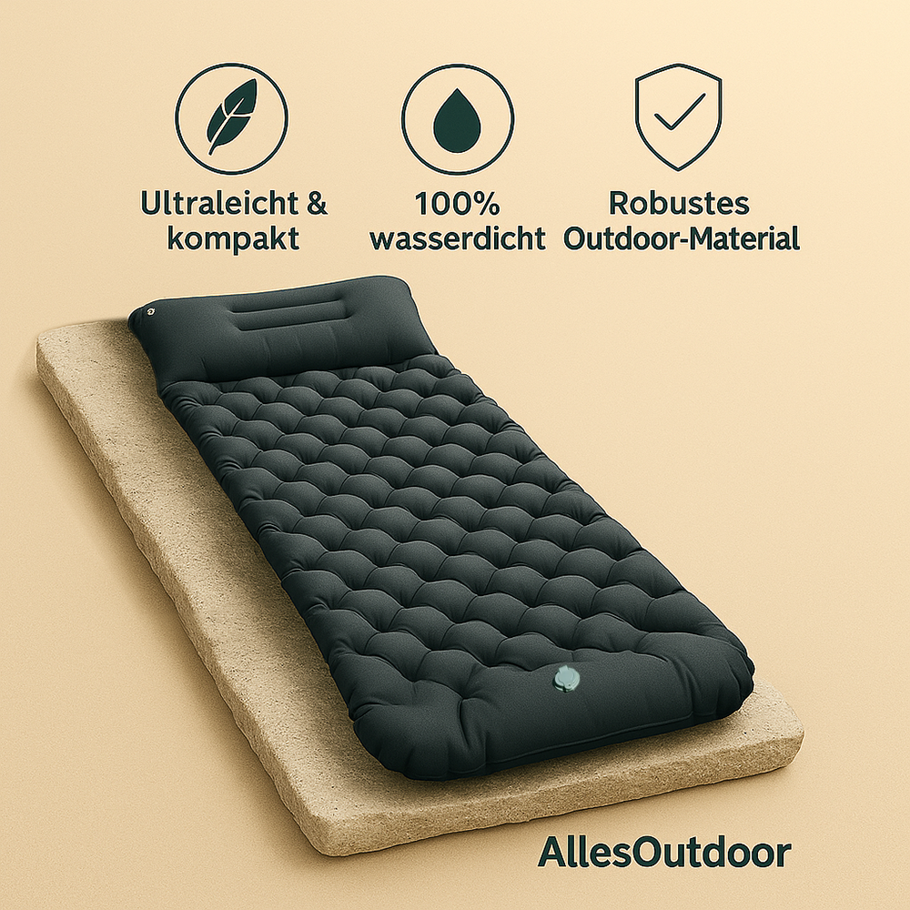 CampLeicht – ultraleichte Isomatte | selbstaufblasbar wasserdicht | Camping & Rucksackreisen