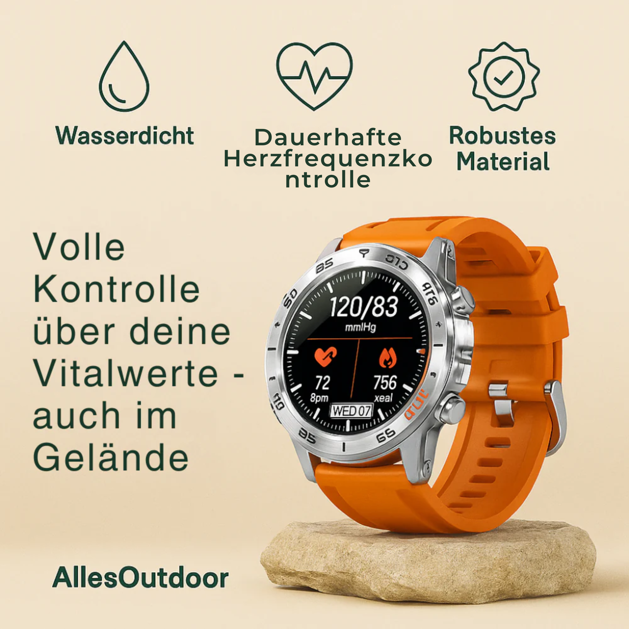 Kronex Pro – Militärische Gesundheitsuhr für Herren | Blutdruck & Herzfrequenz Robust & Wasserdicht | Outdoor Fitness & Alltag