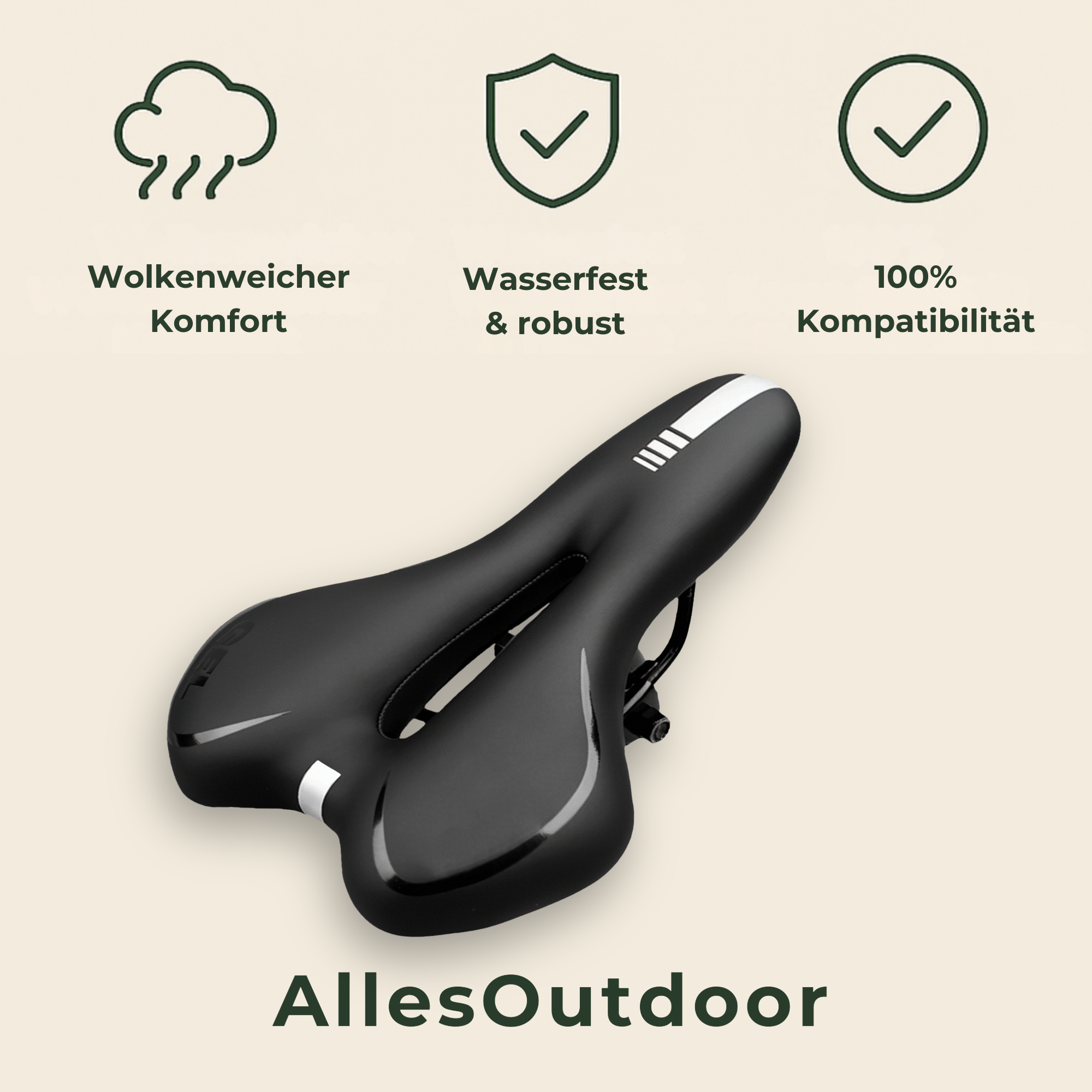 SaddleEase – schmerzfreier Fahrradsattel | atmungsaktive Dämpfung wasserfest | City-& Tourenrad Komfort