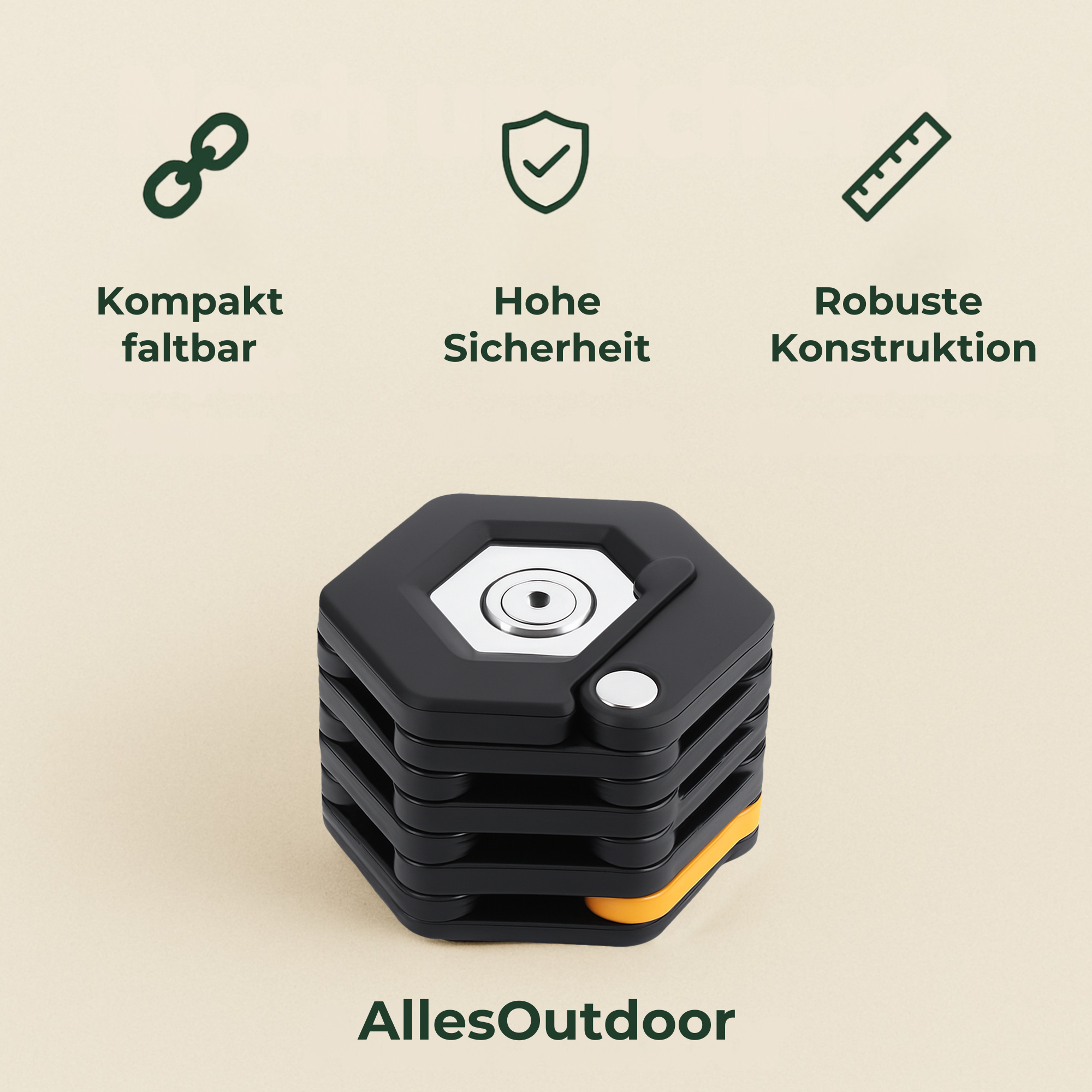 SteelShield – Faltschloss Fahrrad Sicherheit | gehärteter Stahl rostfrei | Pendler & Stadtfahrradfahrer