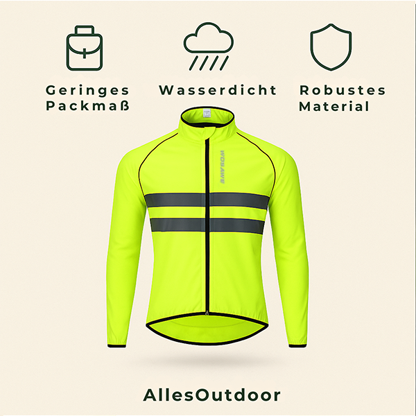 AlpenDry – Regenjacke atmungsaktiv | ultraleicht winddicht reflektierend | Wandern & Radfahren