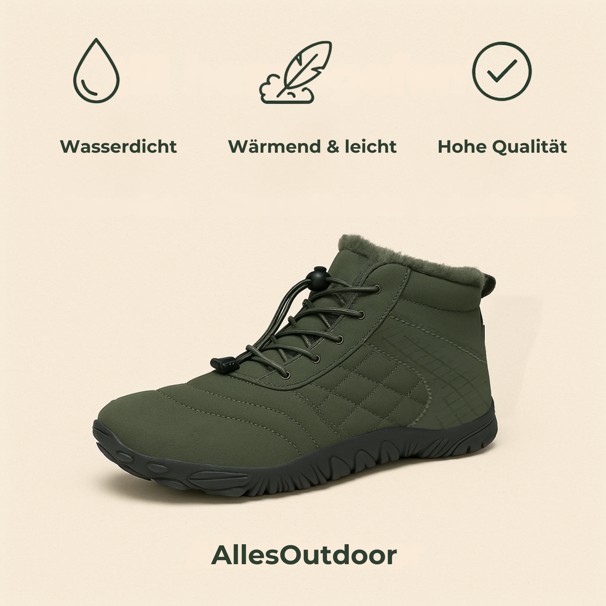FrostStep – Winter‑Barfußschuh | rutschfest & warm gefüttert | orthopädisch für kalte Füße