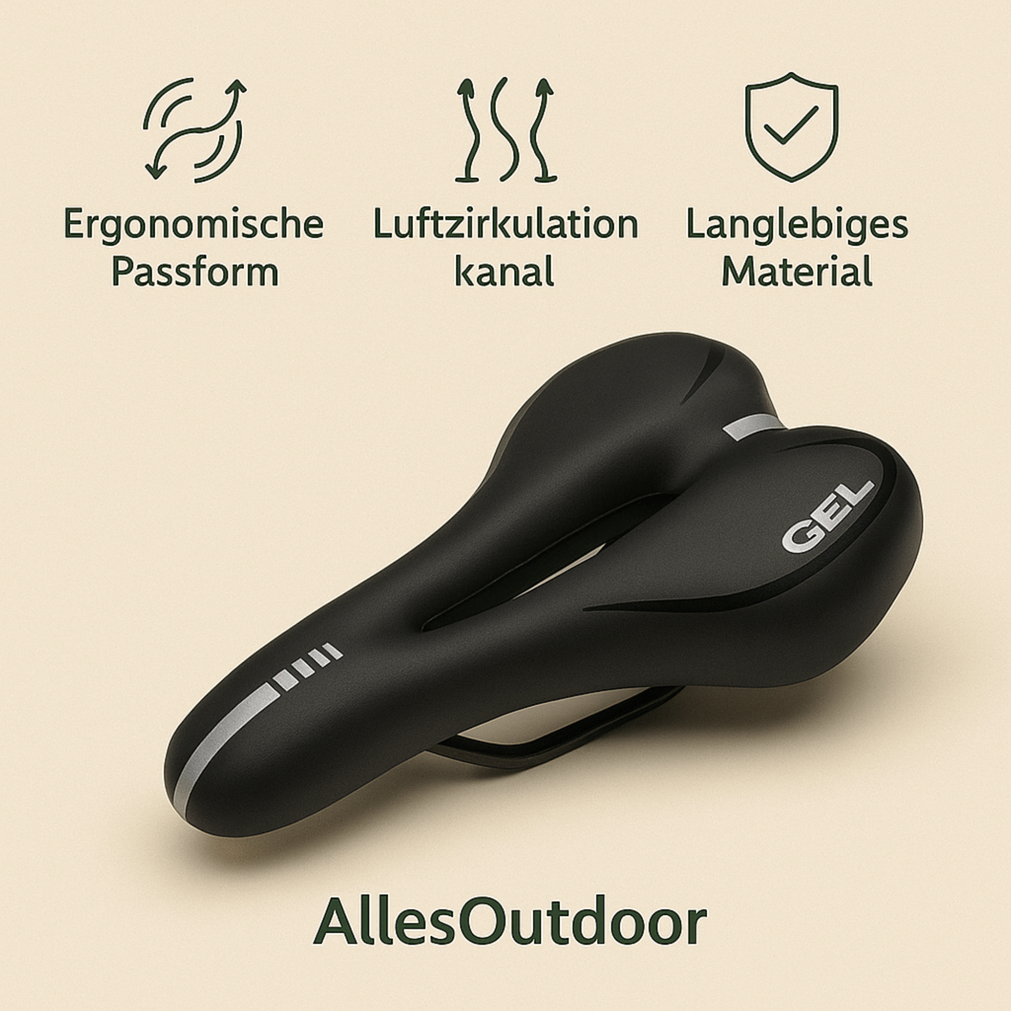 SattelForm – Ergonomischer Fahrradsattel Herren & Damen | Schmerzfrei & stoßdämpfend | Für MTB, Rennrad & Heimtrainer