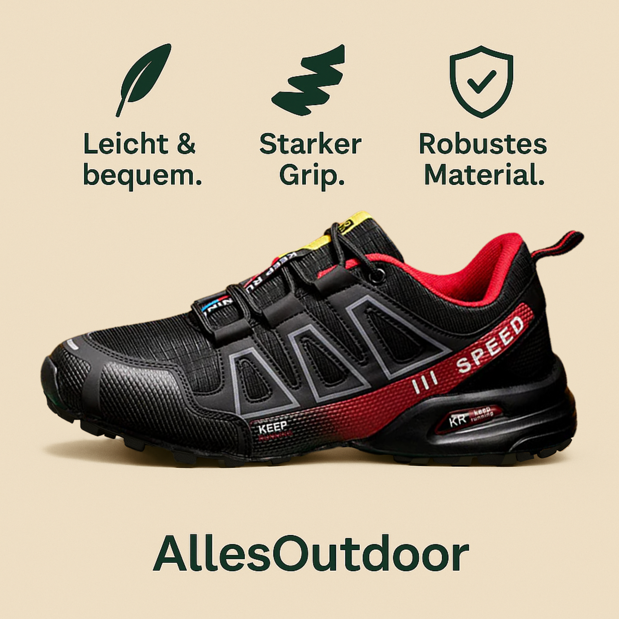 KRONOX – Schmerzlindernder Wanderschuh Herren | Ergonomisch & Federleicht – Rutschfest & Atmungsaktiv | Für Alltag & Outdoor Abenteuer