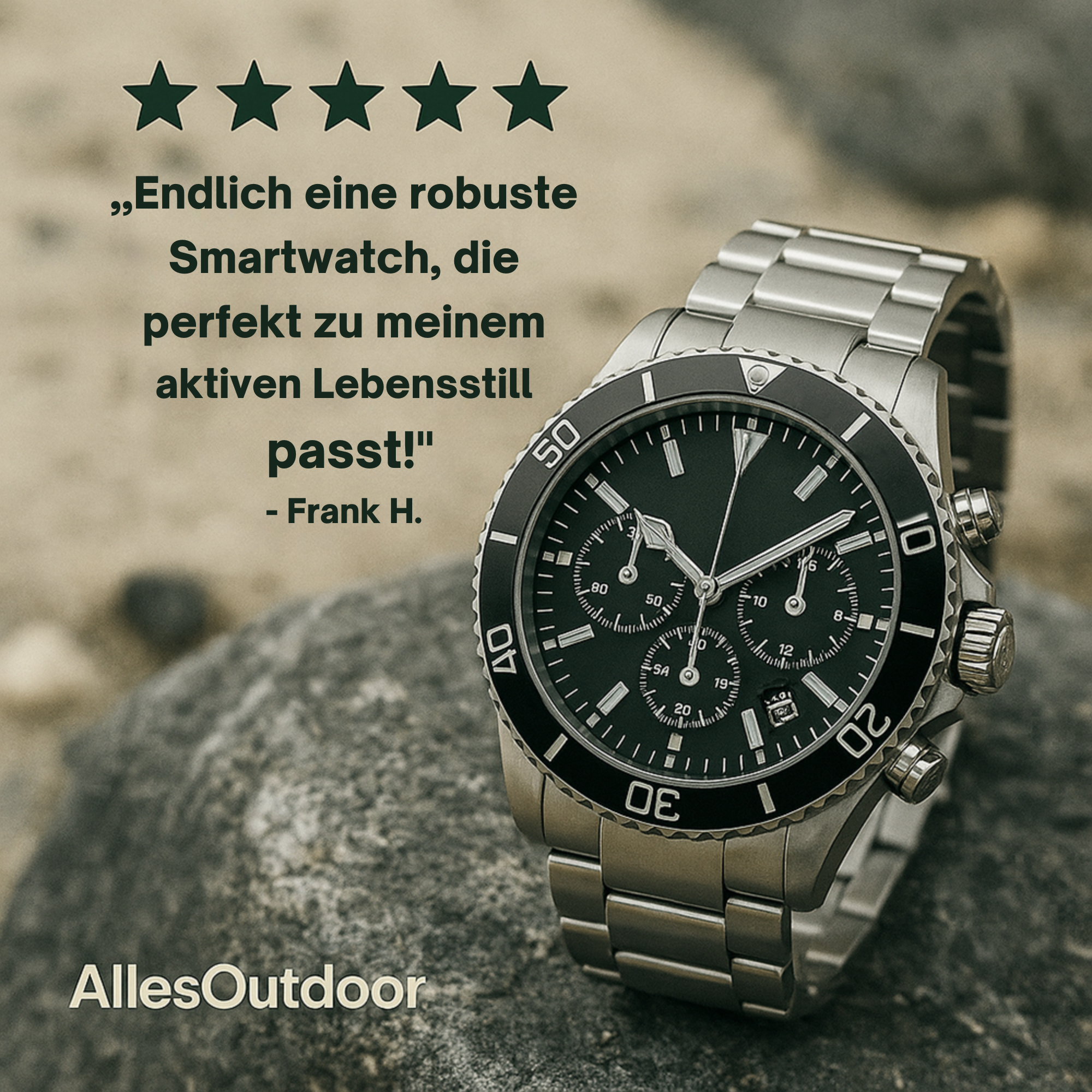 TactiHealth – Militärische Outdoor-Smartwatch | Unzerstörbar stoßfest wasserdicht | Für Abenteuer & harte Einsätze