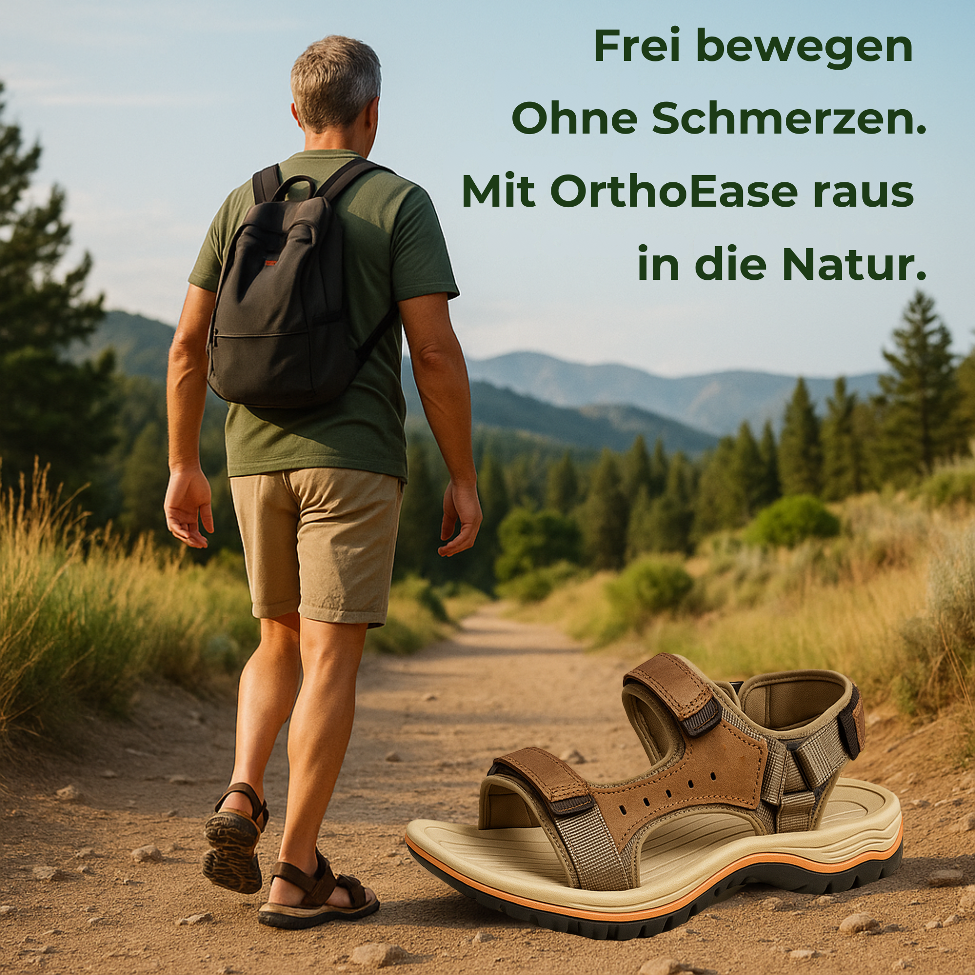 OrthoEase – Schmerzlindernde Sandalen | Extra Dämpfung rutschfeste Sohle | Alltag & Fußgesundheit