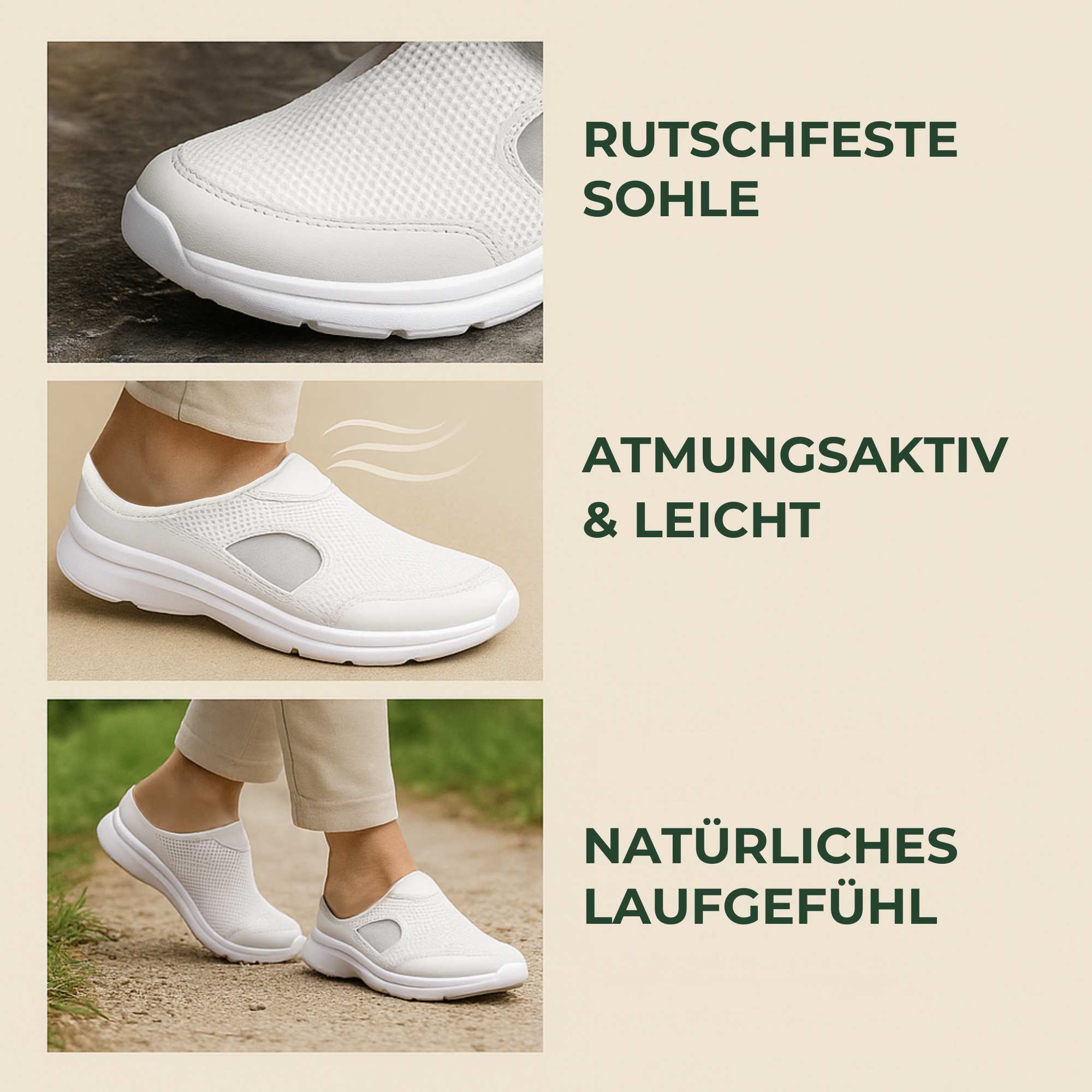 EasWalk – Arbeitsschuhe Plantarfasziitis | rutschfest atmungsaktiv | für Pflege & Stehberufe