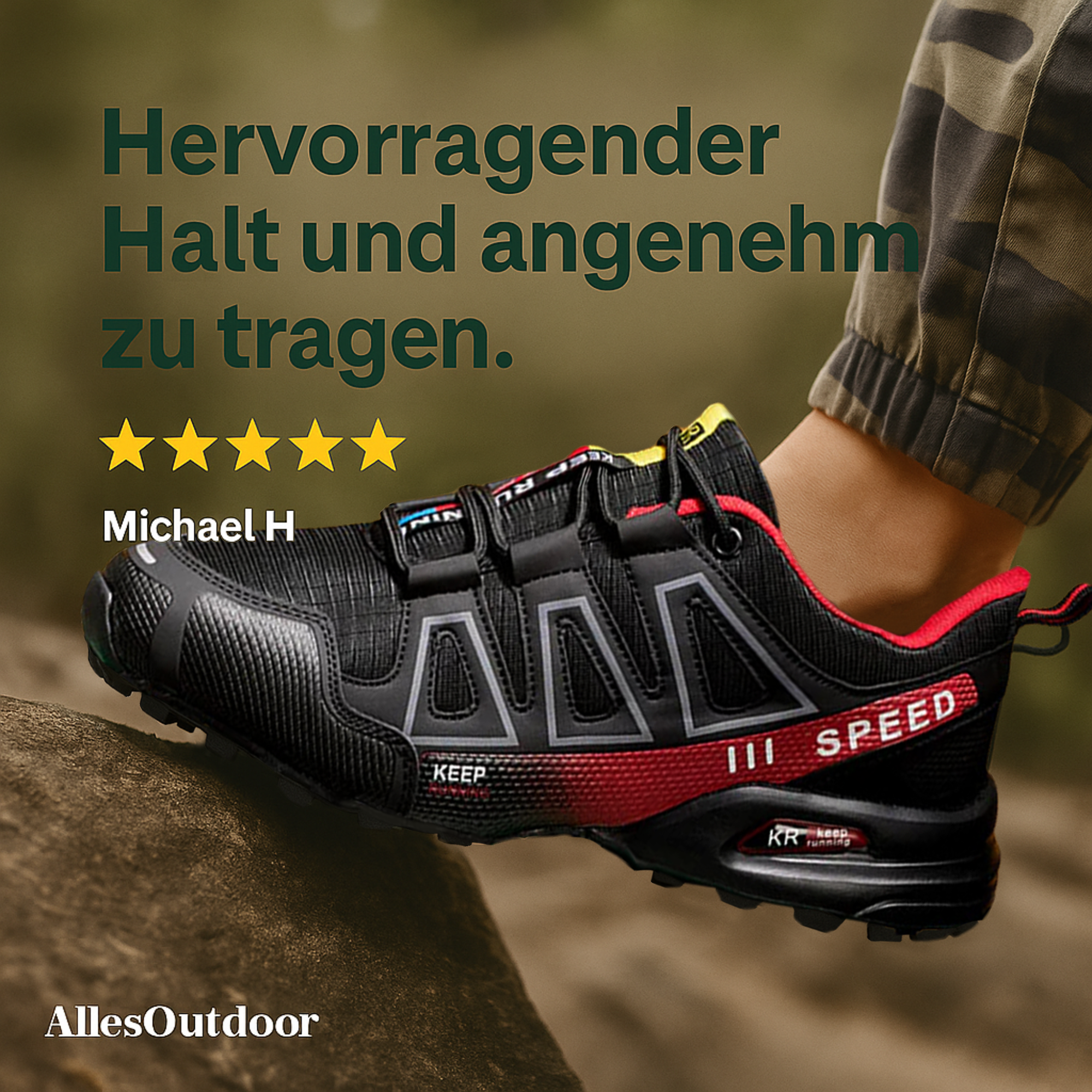 KRONOX – Schmerzlindernder Wanderschuh Herren | Ergonomisch & Federleicht – Rutschfest & Atmungsaktiv | Für Alltag & Outdoor Abenteuer