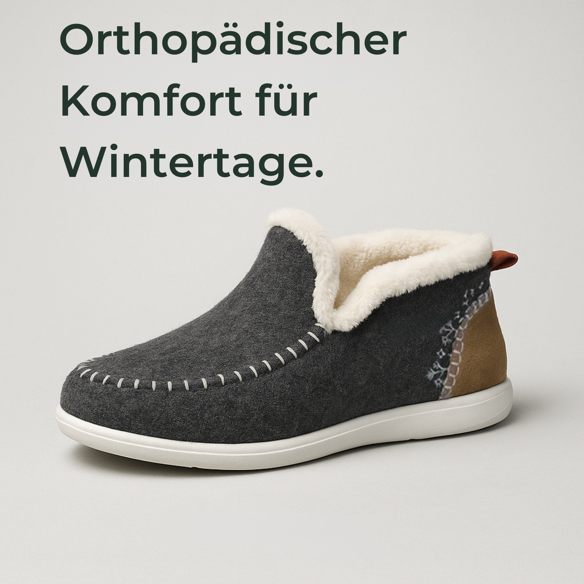 OrthoSoft – Komfortschuhe rutschfest | Plüschgefüttert & orthopädisch | Für Haus & Alltag