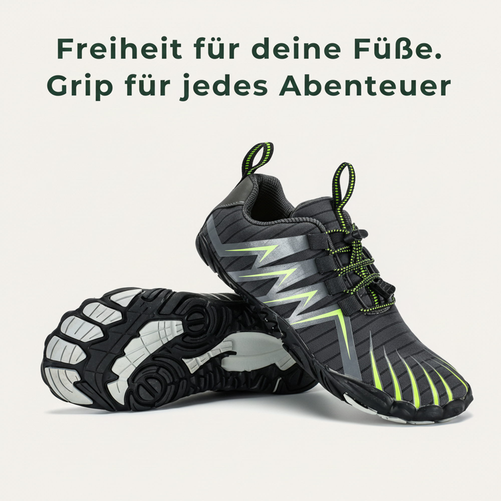 PrimeRun – Barfußschuhe Five-Finger Outdoor Laufschuhe | natürliche Fußmuskulatur stärken rutschfeste Sohle | Trail-Runner