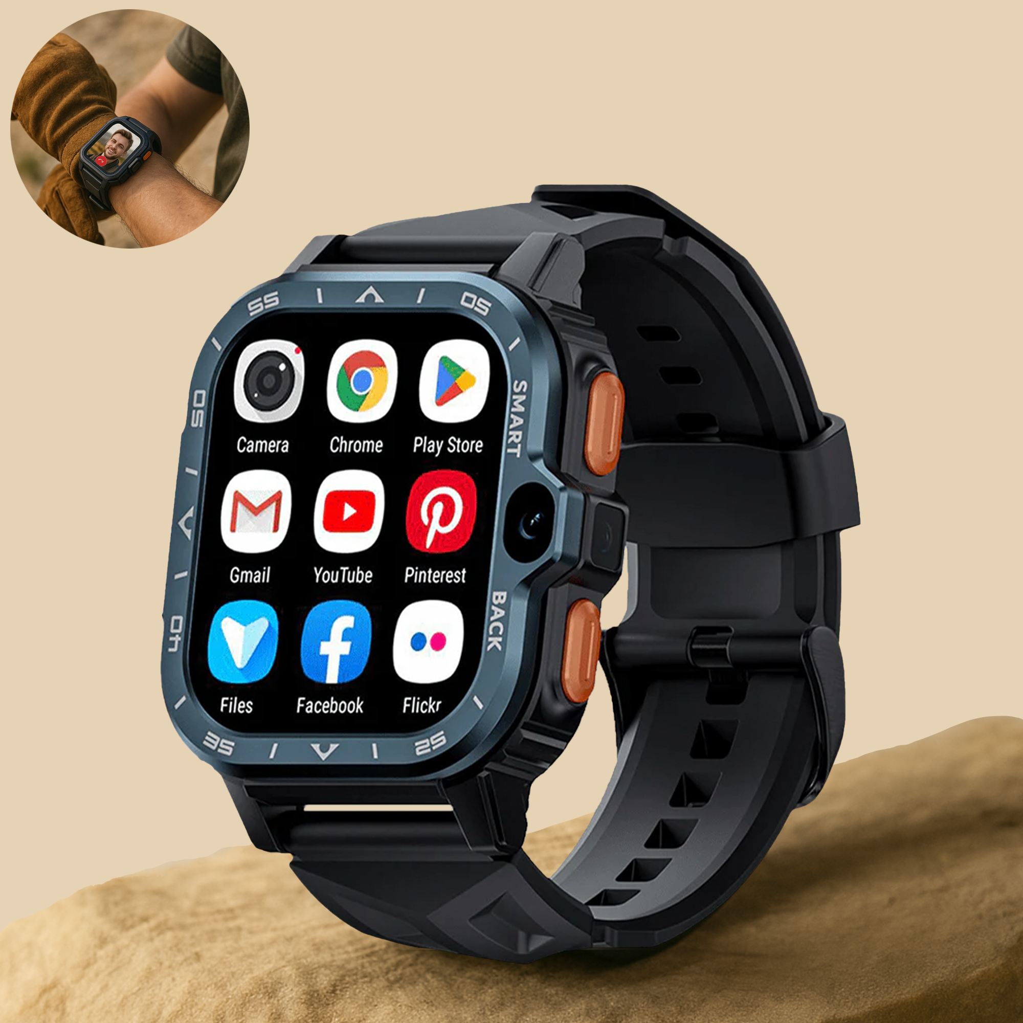 Vextro – SIM Smartwatch | Anruf & Video IP68 stoßfest | Outdoor Arbeit Herren