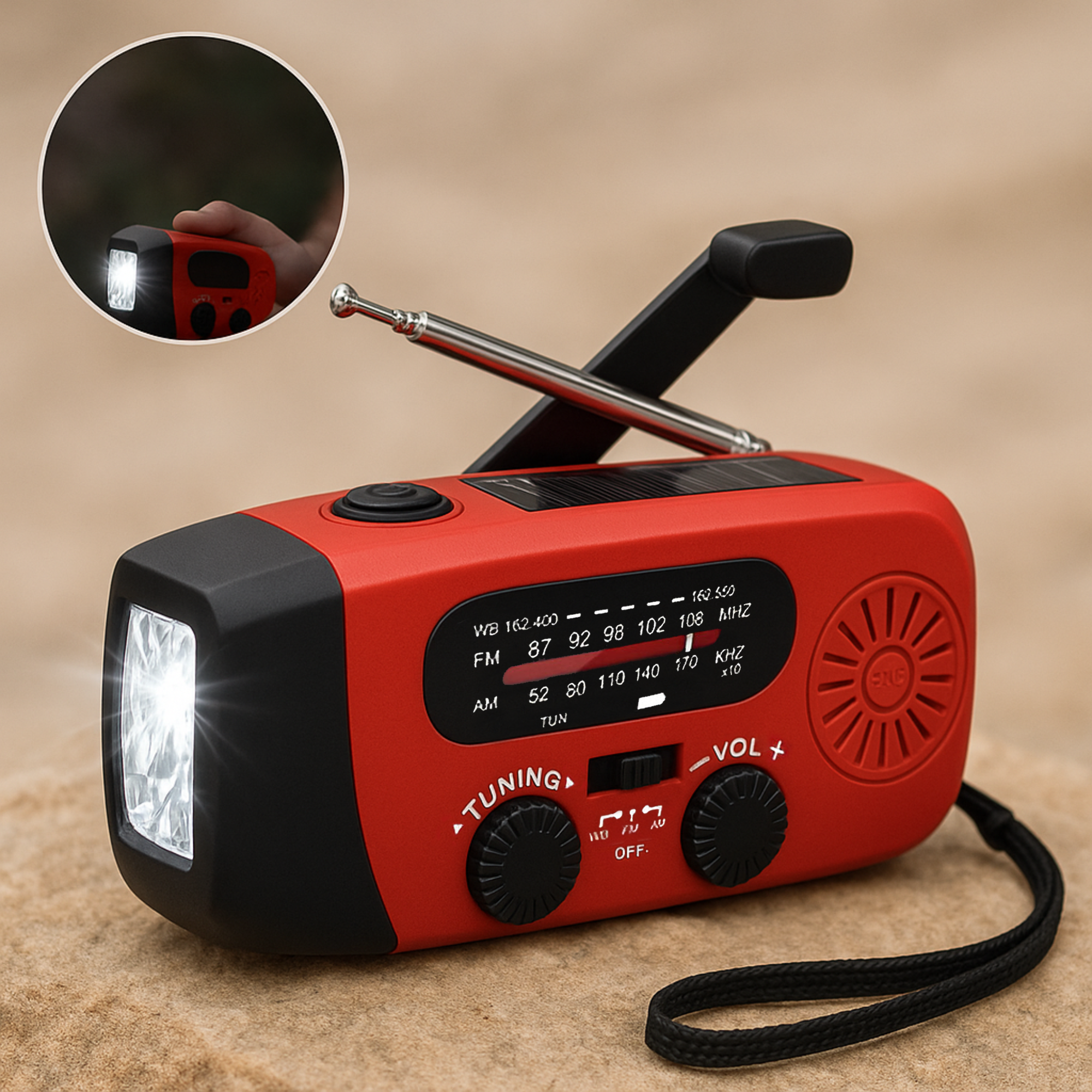 PowerUp – Solar Notstrom Powerbank mit Kurbel | Autarke Stromquelle für Camping, Outdoor & Stromausfall