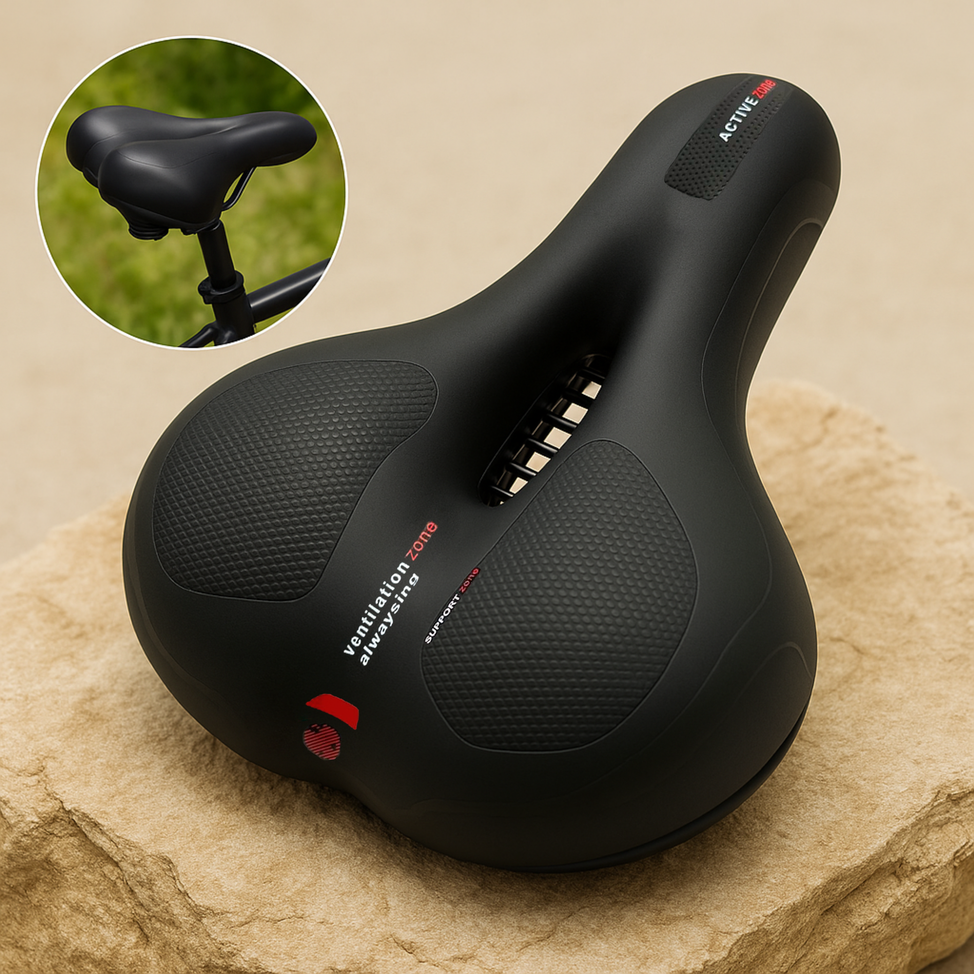 ComfyRide – schmerzfreier Fahrradsattel | Dämpfung & atmungsaktiv | Alltag & lange Touren