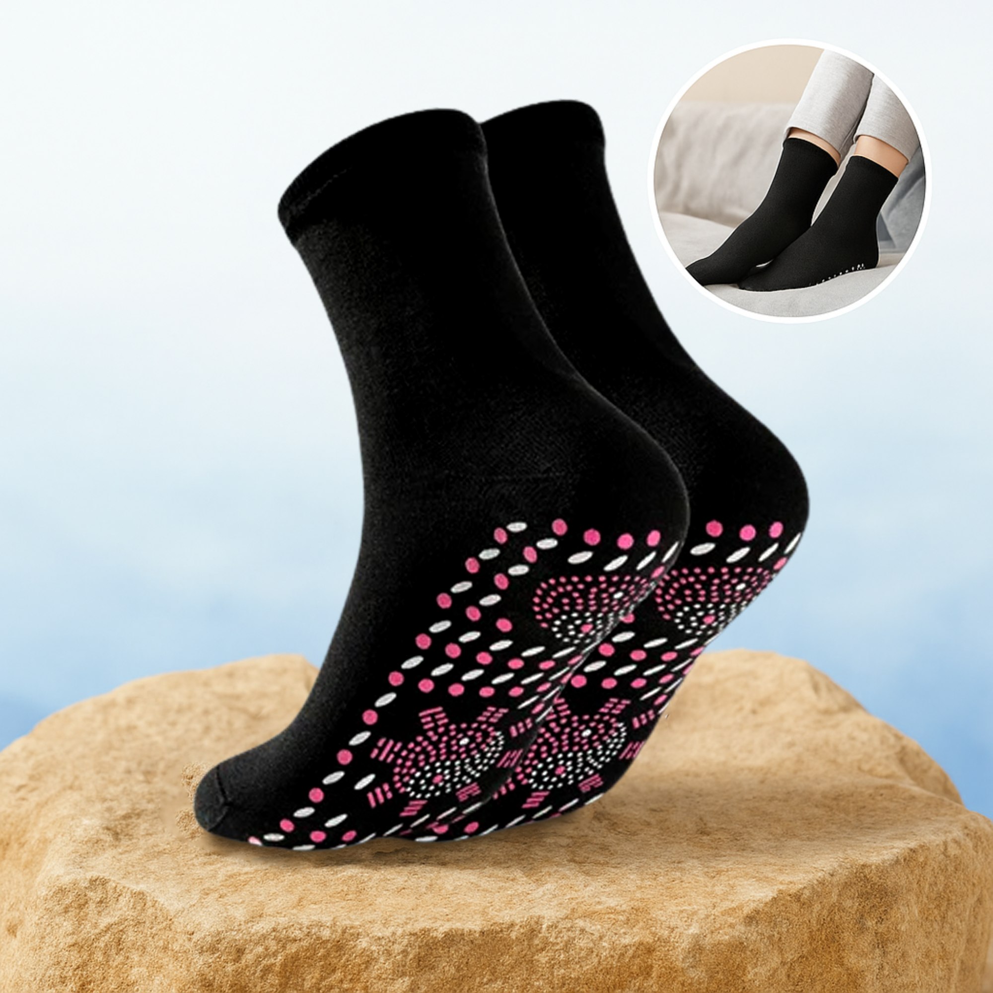 WarmNest – Thermosocken für Damen gegen kalte Füße | Selbstheizend & rutschfest | Für Winter, Zuhause, Schlaf & entspannte Abende