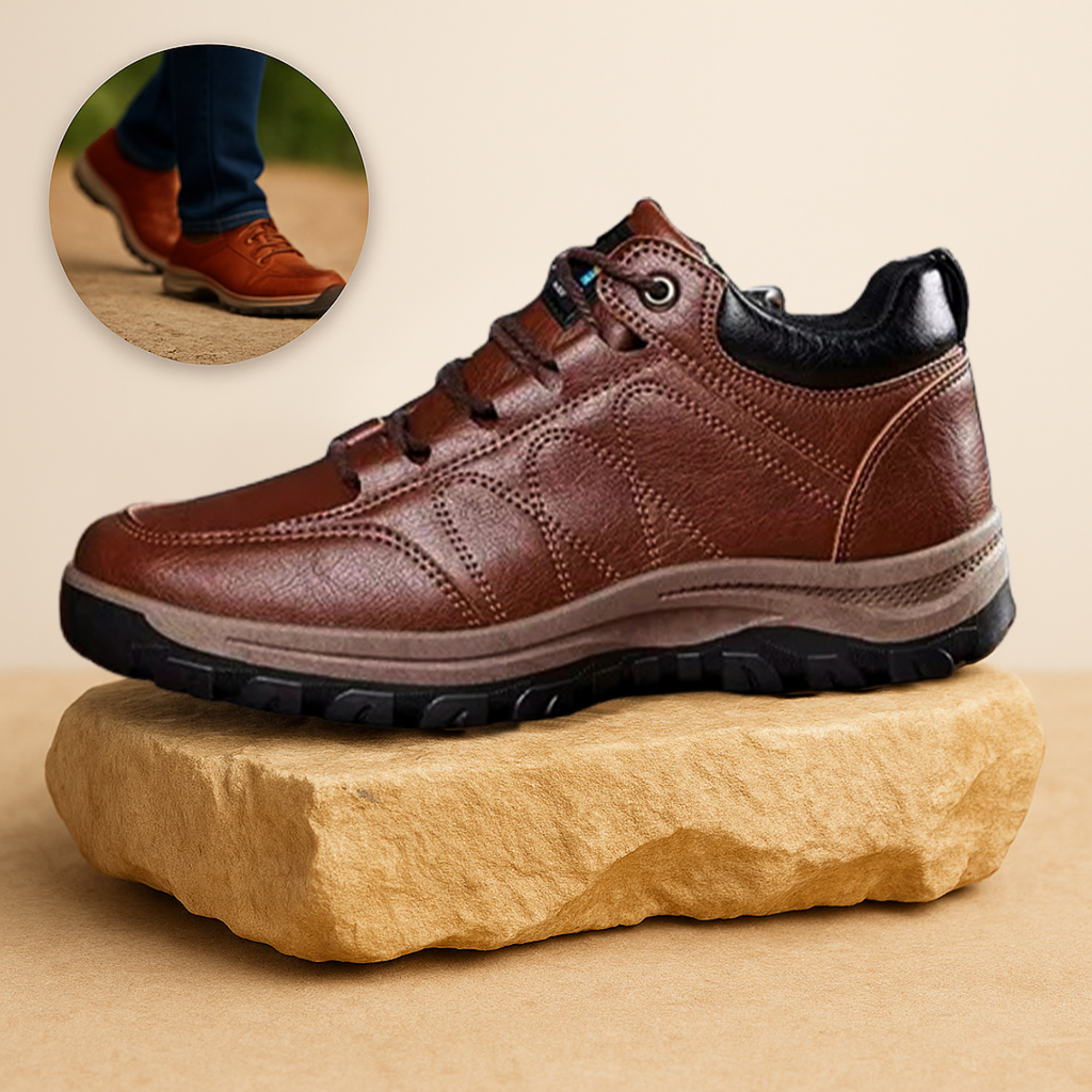 OrthoBalance – Orthopädischer Herrenschuh gegen Fußschmerzen | Ergonomisches Design mit rutschfester Sohle | Alltag & Beruf