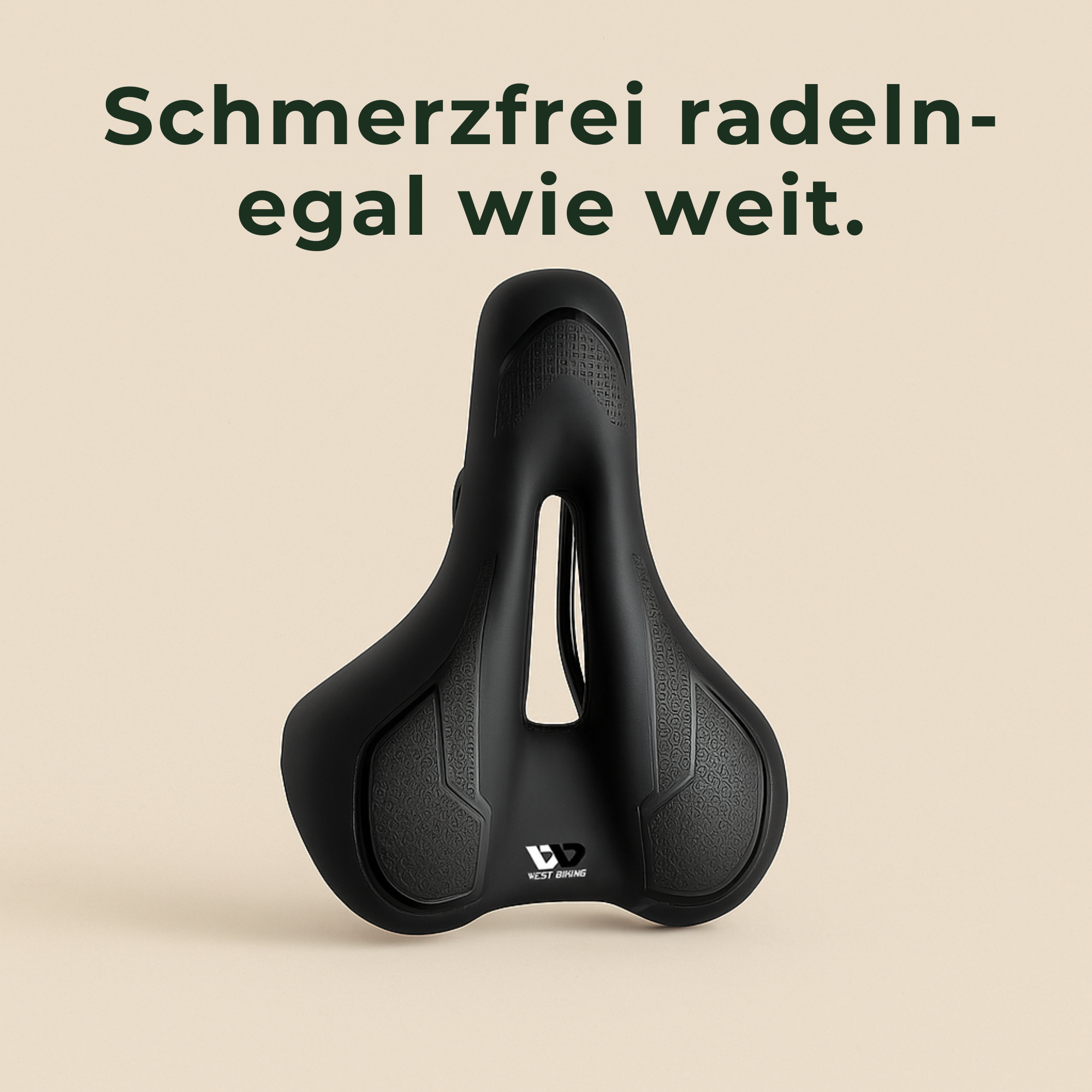 ErgoTrek – Fahrradsattel gegen Schmerzen | Ergonomisch & Stoßdämpfend | Rutschfestes Design für Damen & Herren bei langen Fahrten