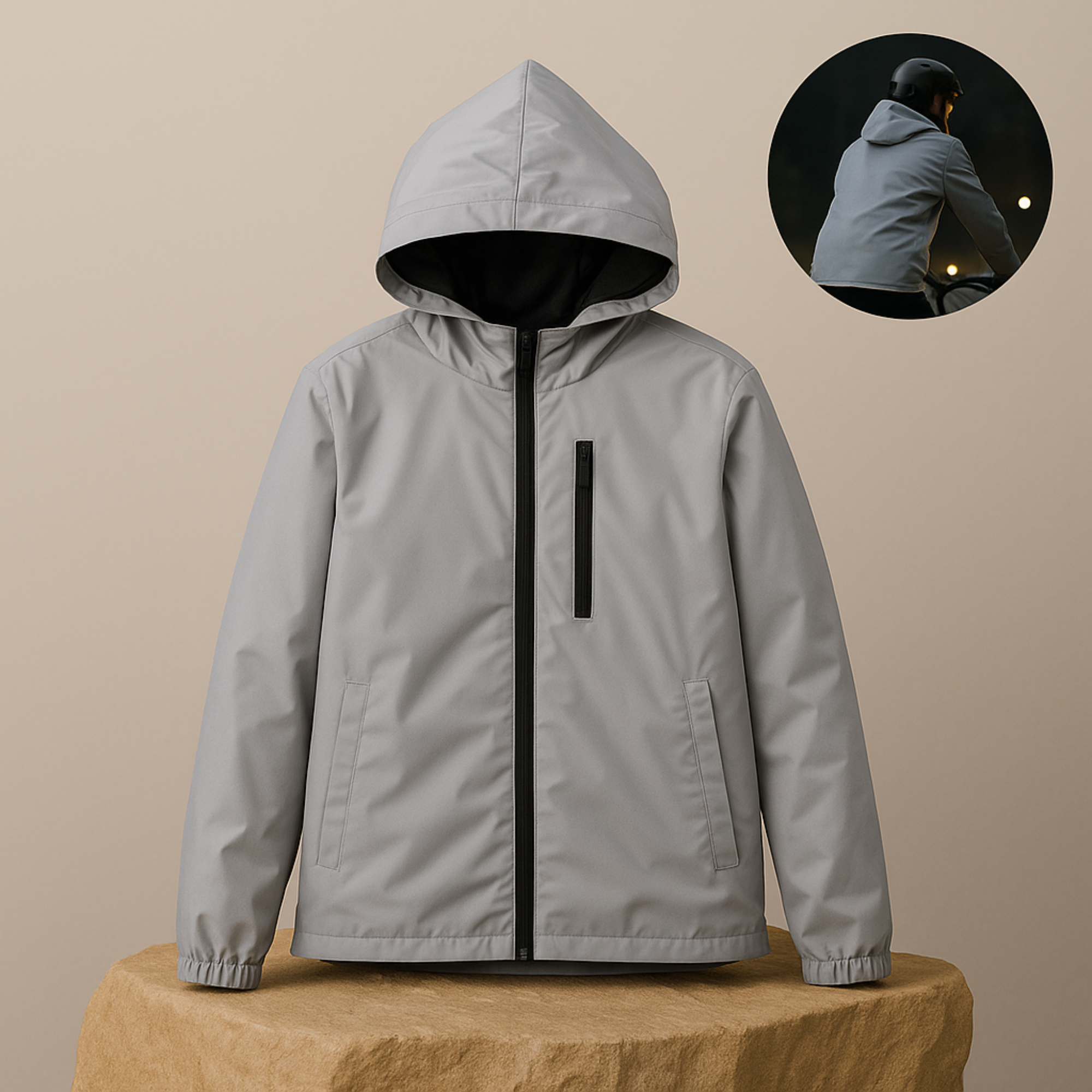 GlowJac – Regenjacke reflektierend | wind‑ und wasserabweisend | Unisex Outdoor & Radfahrer