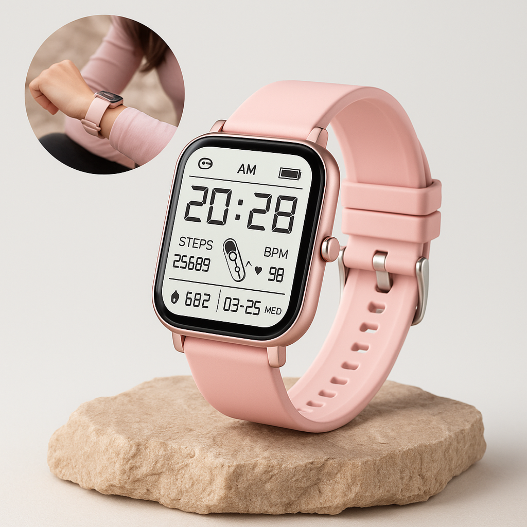 FitKontrol – Gesundheits-Smartwatch | Schrittzähler Schlafüberwachung | Wasserdicht IP68 für Fitness & Alltag