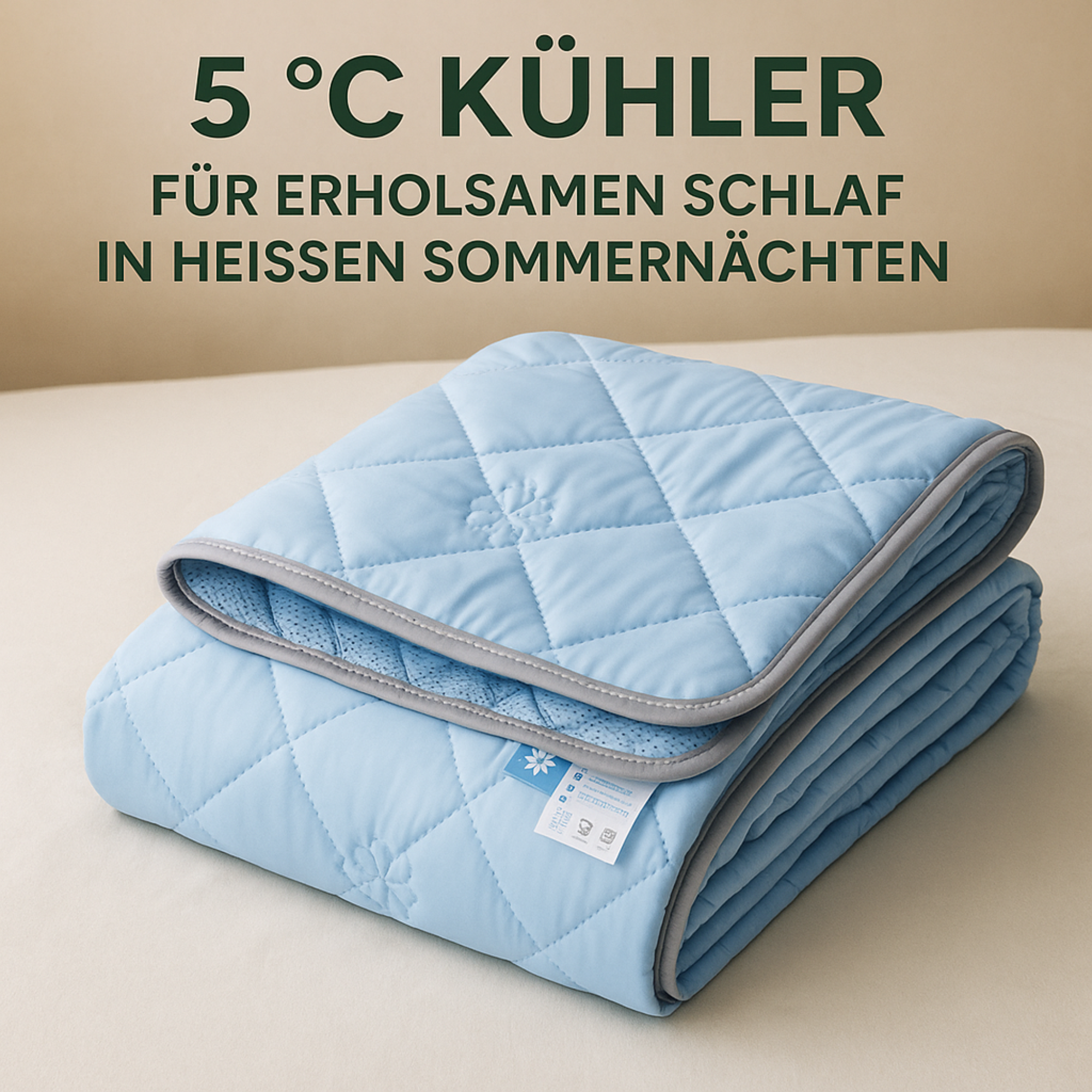 CoolNest – Kühldecke für den Sommer | 100x150 | 5 °C kühler & atmungsaktiv | Gegen Schwitzen beim Schlafen