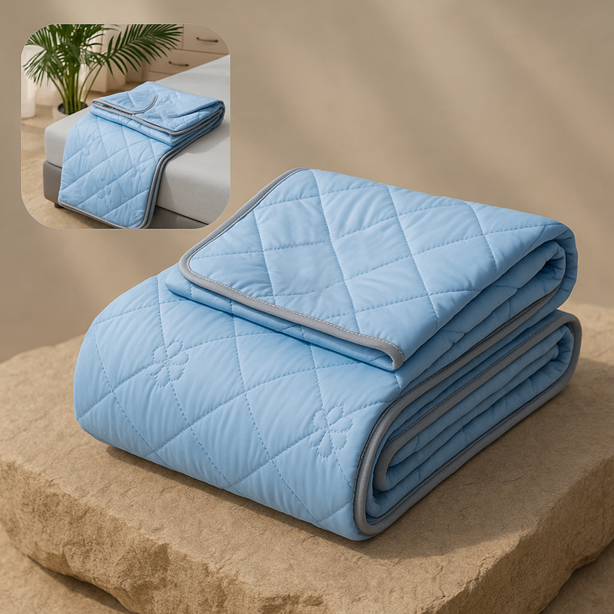 CoolNest – Kühldecke für den Sommer | 100x150 | 5 °C kühler & atmungsaktiv | Gegen Schwitzen beim Schlafen