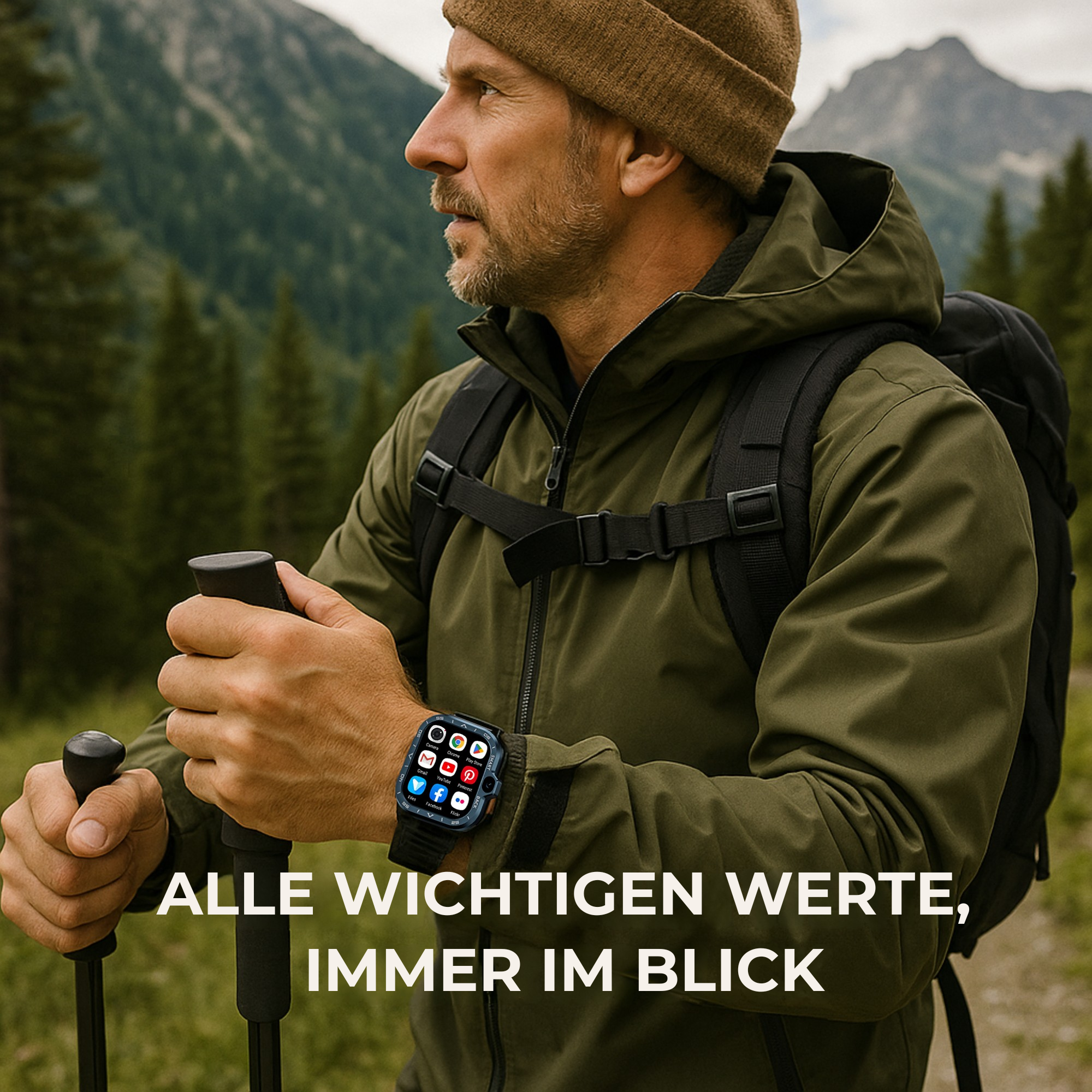 Vextro – SIM Smartwatch | Anruf & Video IP68 stoßfest | Outdoor Arbeit Herren