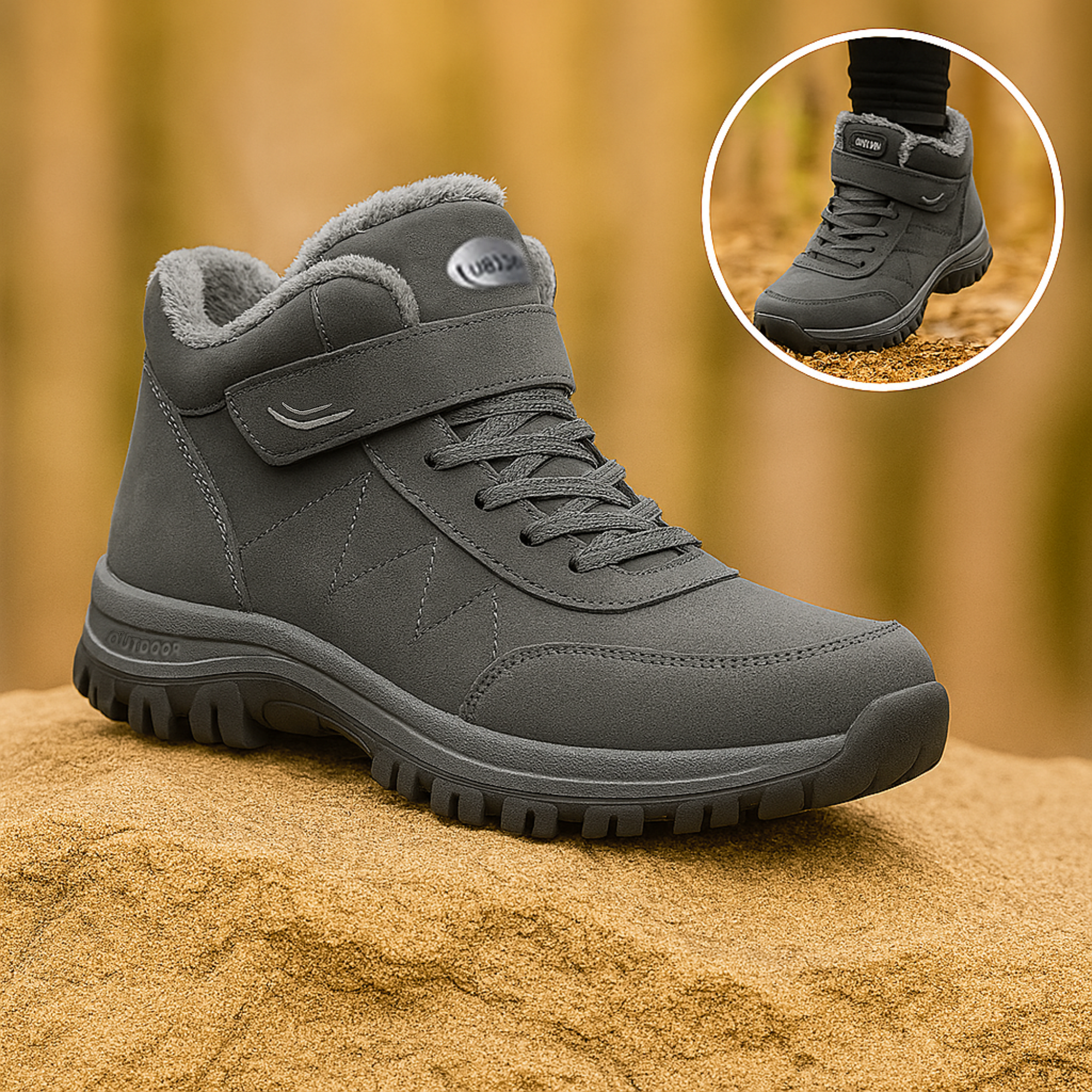 Ortholina – Orthopädischer Winterstiefel Damen & Herren | Rutschfest Gefüttert Klettverschluss | Alltag & Outdoor Komfort