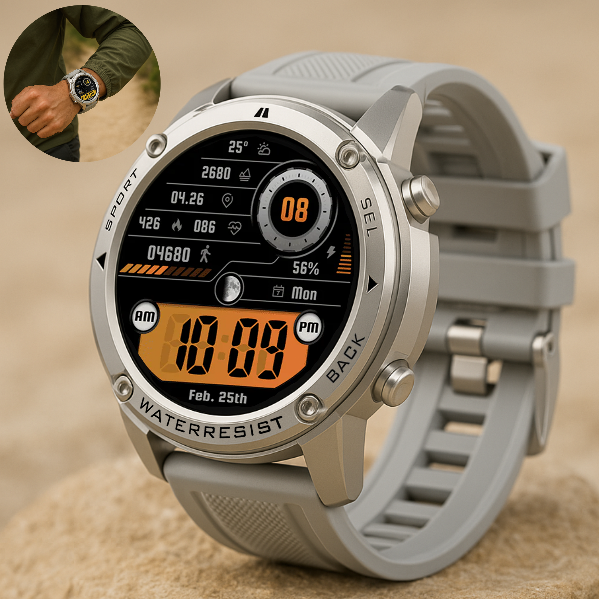 GearPro – GPS Smartwatch wasserdicht | Dual-Band Navigation kratzfest | Outdoor Sport & Alltag