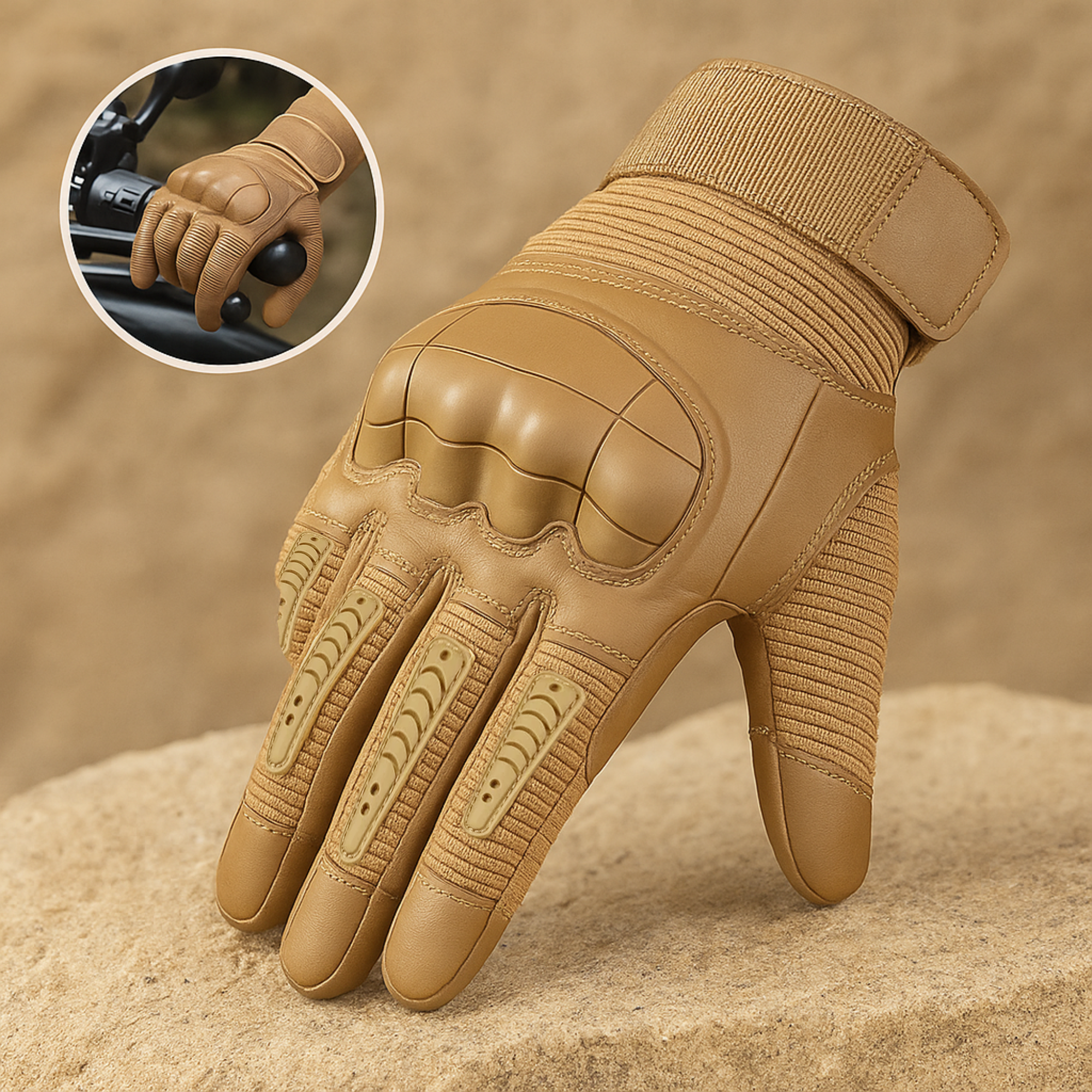 SafeGrip Natur – Outdoor Handschuhe | rutschfest Knöchelschutz | atmungsaktiv & Touchscreen‑fähig | Handwerk, Motorrad, Outdoor