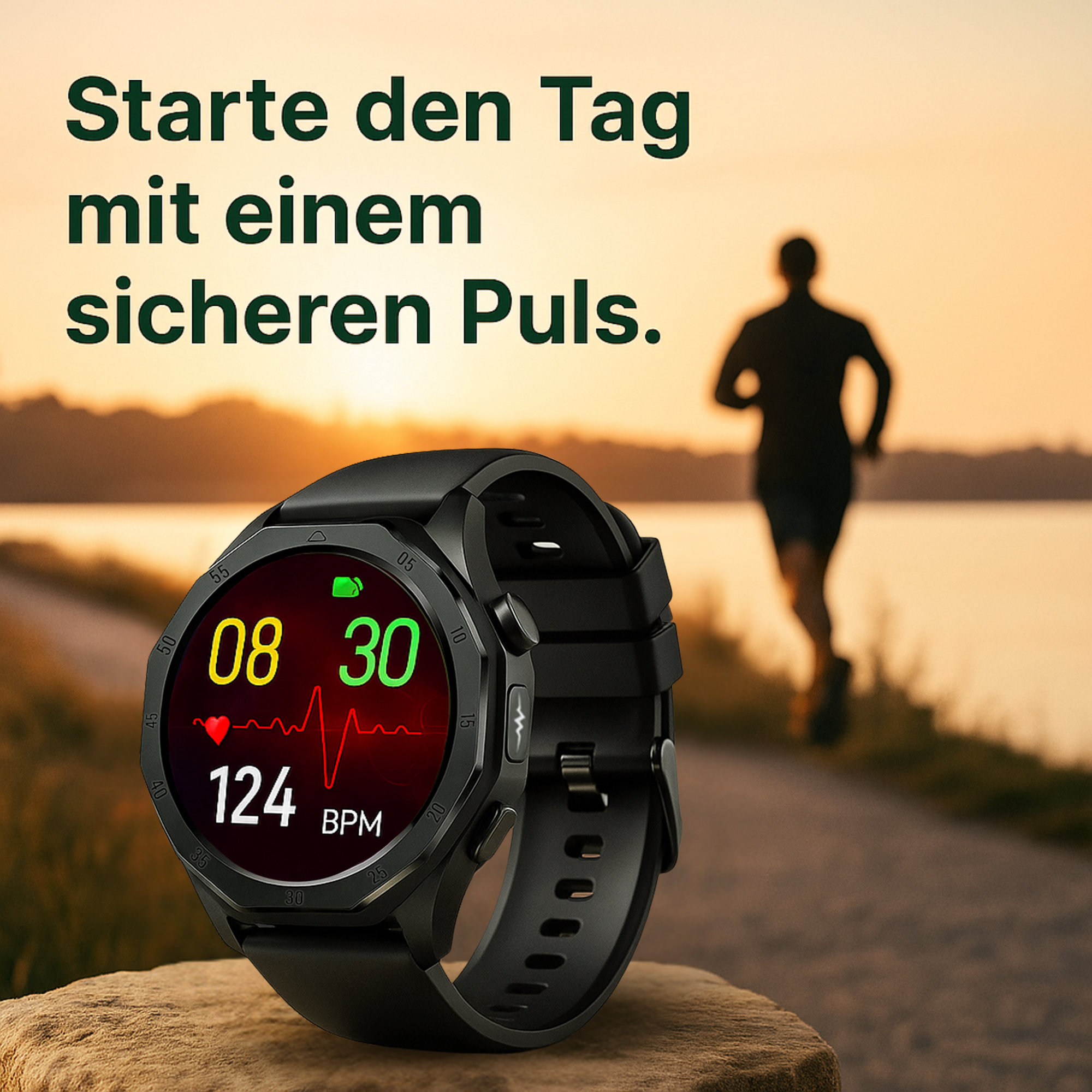 PulsePro – Gesundheits-Smartwatch mit SOS & Blutanalyse | Intelligente Vitalüberwachung & Notruf | Für Alltag, Sport & Sicherheit