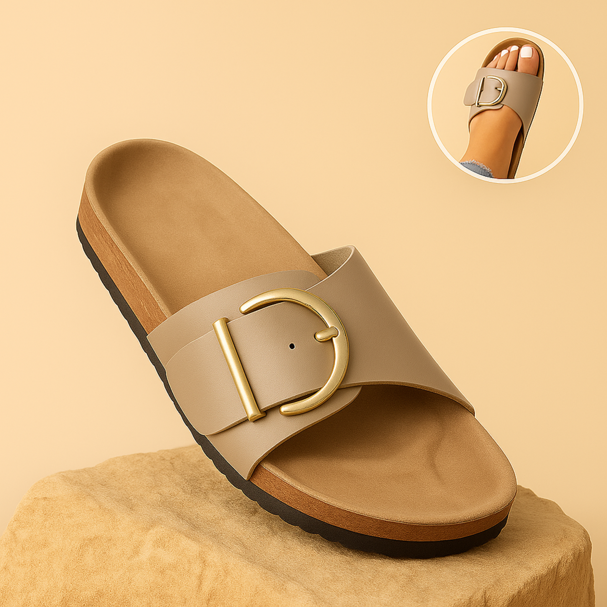 ComfoLyn – Orthopädische Damen-Sandalen | Schmerzlindernd bei Fersensporn & Plantarfasziitis | Rutschfest & Atmungsaktiv