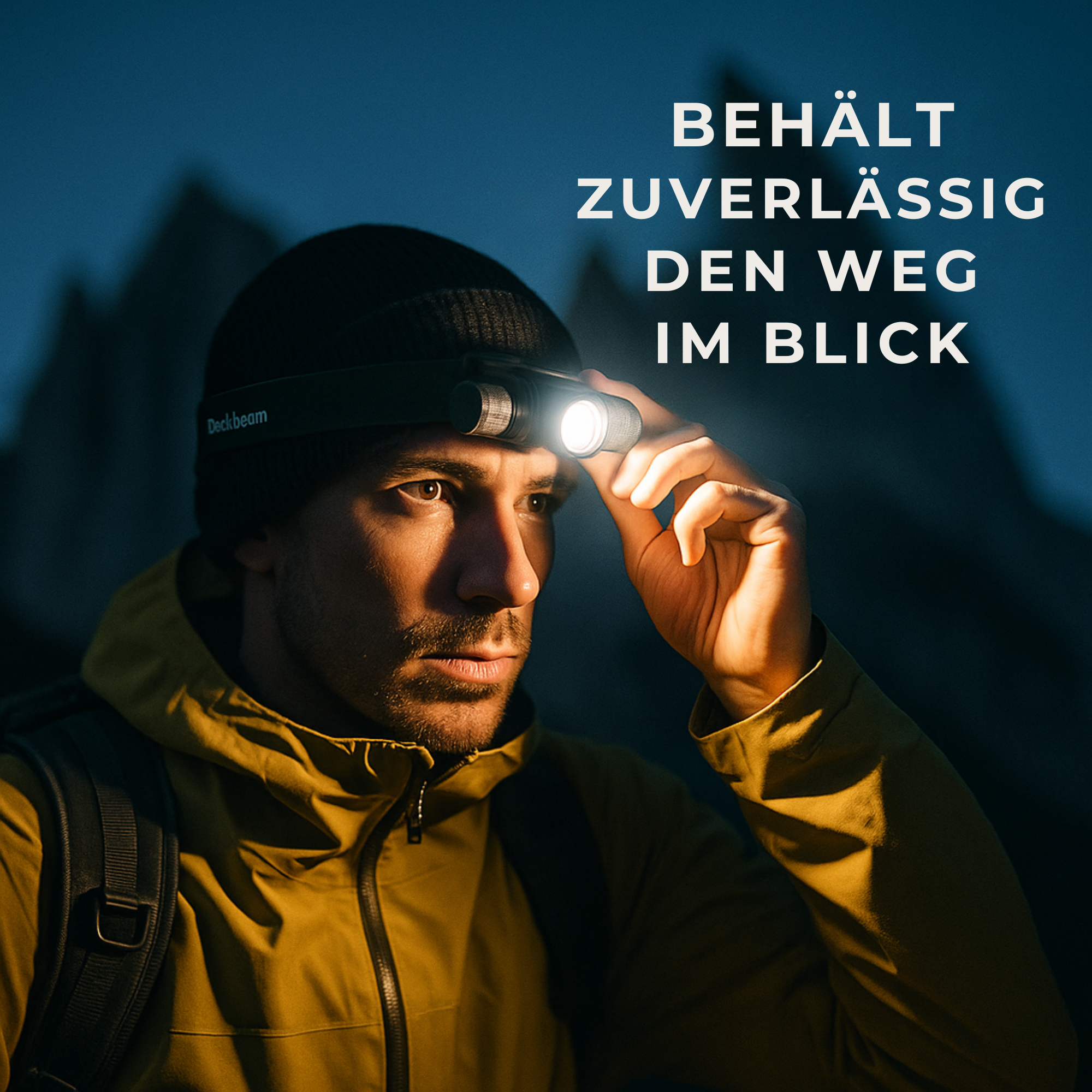 TaskBeam – LED Stirnlampe 1000 Lumen | USB aufladbar & wasserdicht | Für Outdoor, Arbeit & Notfälle