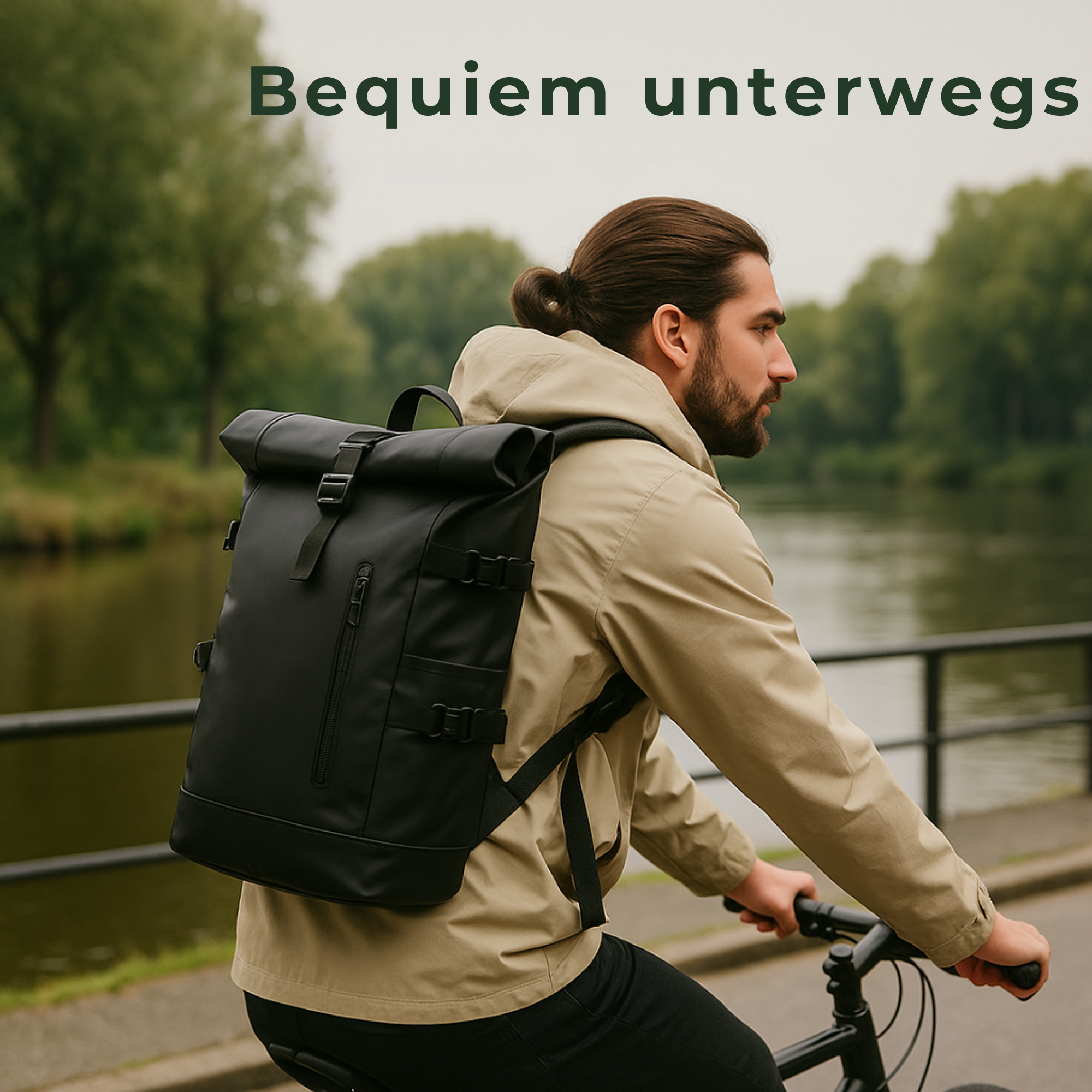 TraqTop – Rucksack mit wasserdichtem Laptopfach | Flexibler Rolltop-Verschluss mit gepolsterten Trägern | Für Pendler und Stadtradler