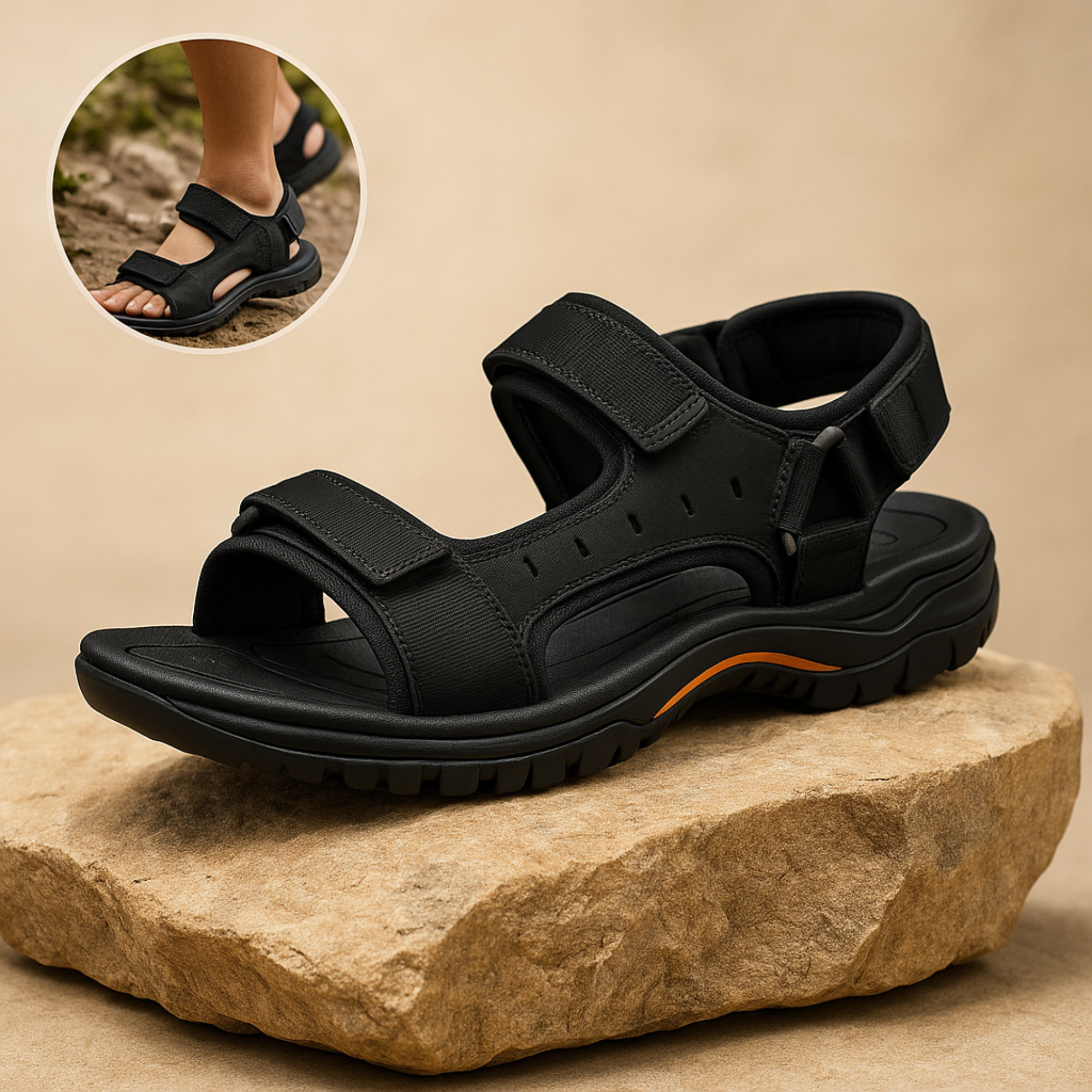 OrthoEase – Schmerzlindernde Sandalen | Extra Dämpfung rutschfeste Sohle | Alltag & Fußgesundheit