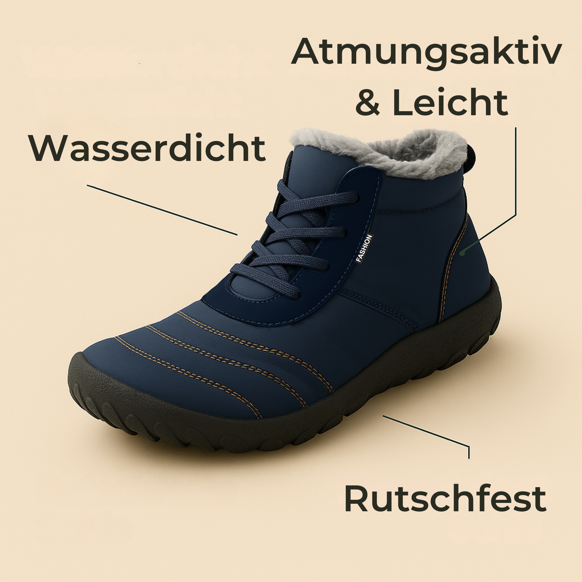 WarmFit – Barfuß Winterschuhe | wasserfest fleece-gefüttert | rutschfest & breite Zehenbox | gesunde Haltung im Winter