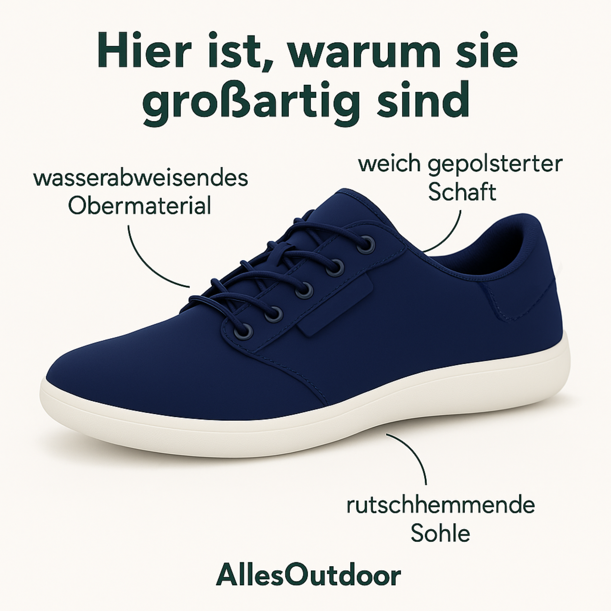 OrthoSneak – Orthopädische Barfuß Sneaker | Breite Zehenbox & flexible Sohle | Komfort für Damen & Herren